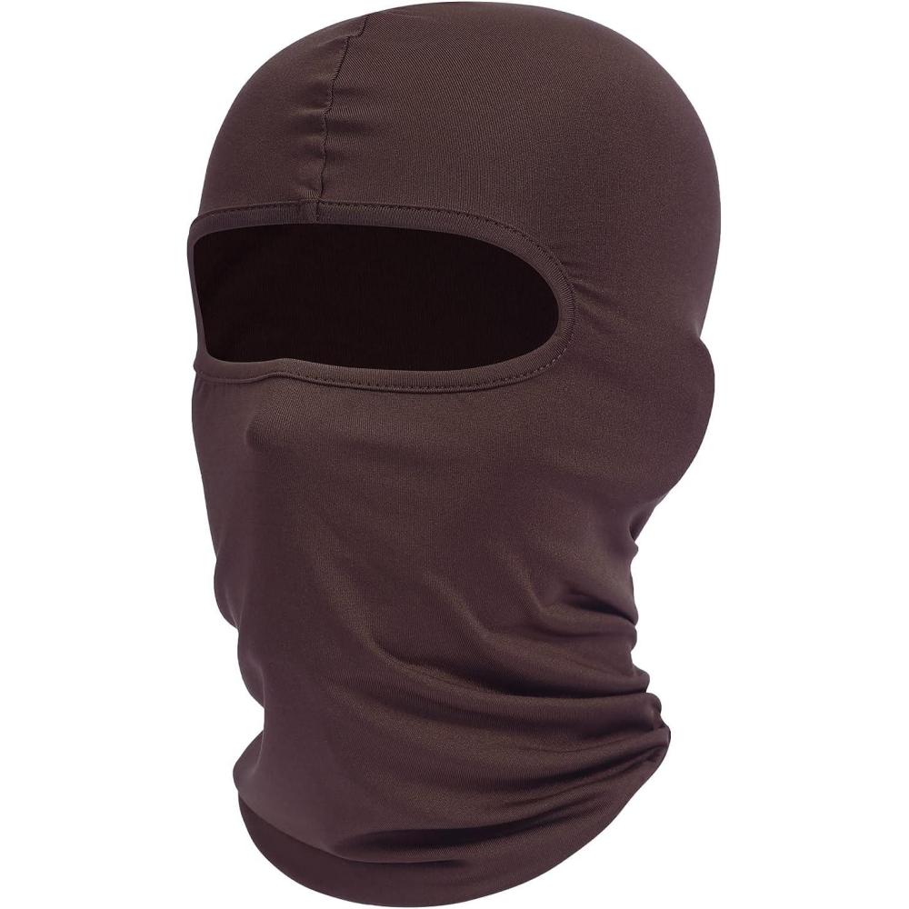 imagefuinloth Cagoule Moto AutomneHiver Balaclava Masque de Ski Respirant pour Hommes et FemmesChocolat