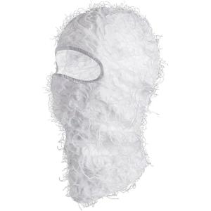 Masque de Ski en Détresse Intégral Tricoté Fuzzy Yeat Shiesty Masque de Détresse pour Femmes Facile à Utiliser Environ 38 X 22 cm Blanc