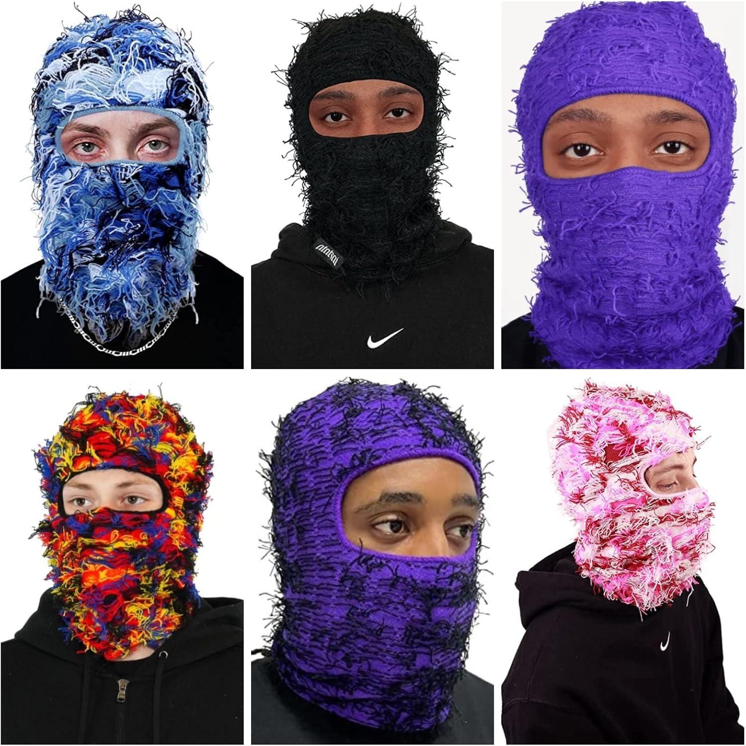 imageCagoule en dtresse Tricot Masque de Ski intgral Masque de dtresse Tendance Taille Unique pour lhiver CoupeVent CacheCou pour Homme et Femme13