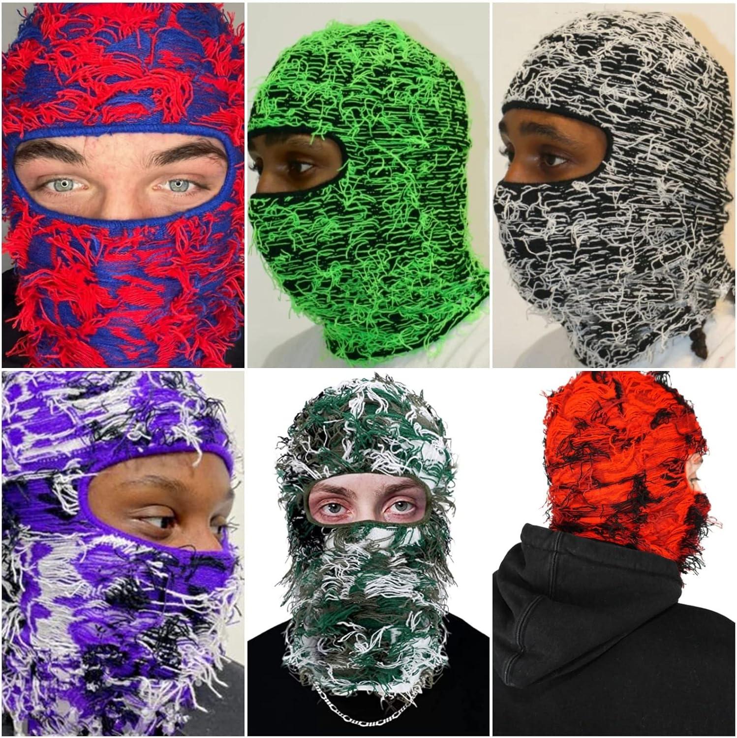 imageCagoule en dtresse Tricot Masque de Ski intgral Masque de dtresse Tendance Taille Unique pour lhiver CoupeVent CacheCou pour Homme et Femme13