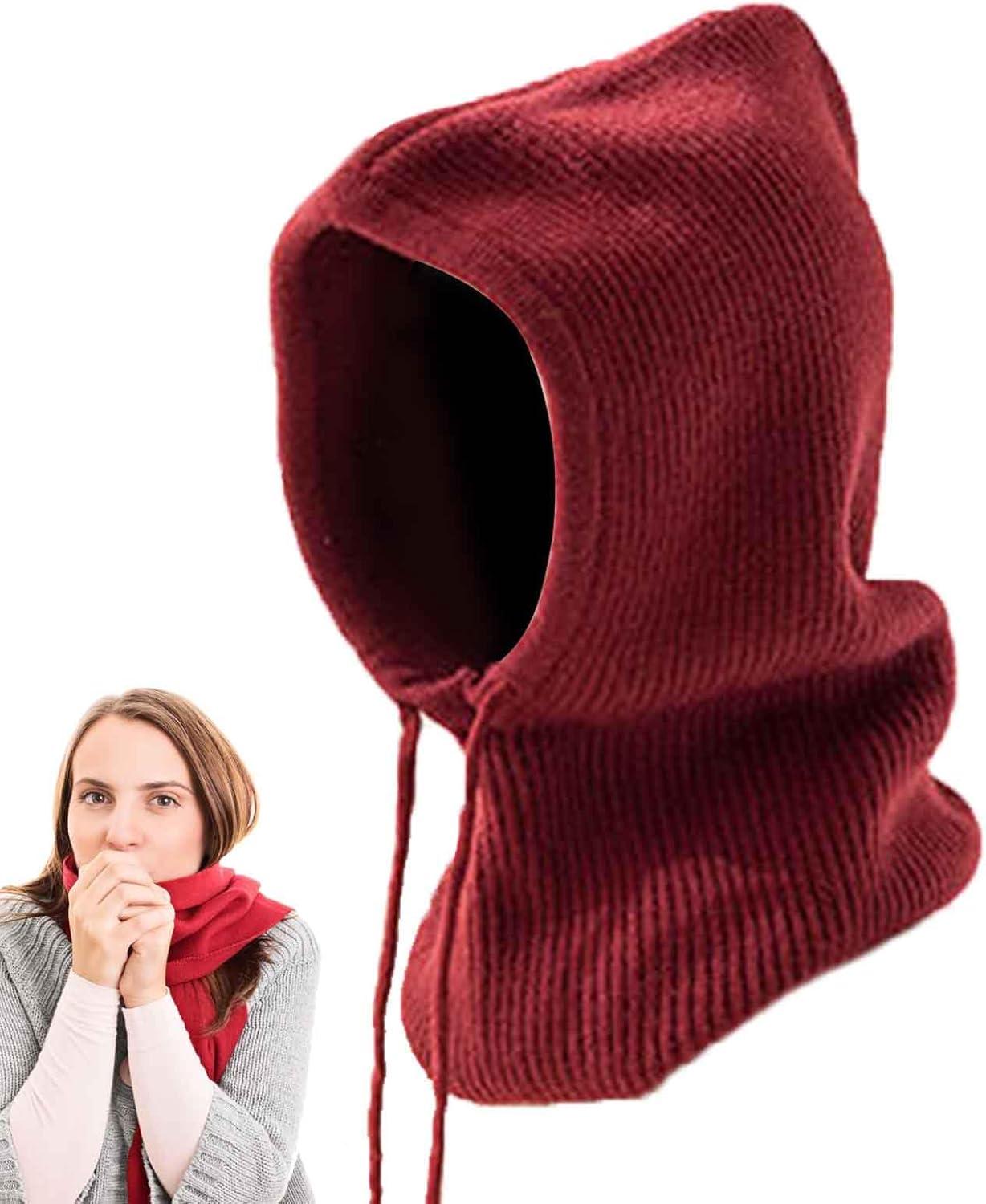 imageCouverture faciale complte de Ski dhiver Couverture de Ski CoupeVent Chapeau Bonnet en dtresse avec CacheCou tricot Extensible et Respirant pour la Course Le Patinage et Le vloBordeaux