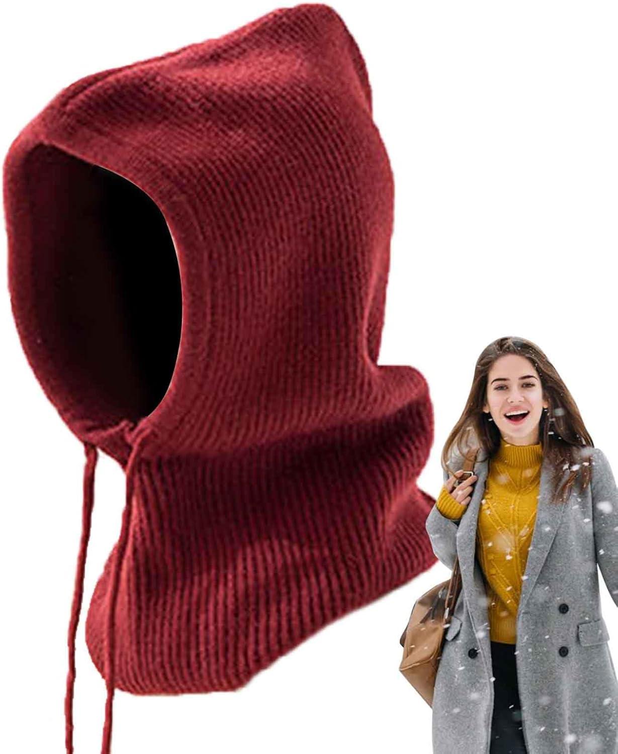imageCouverture faciale complte de Ski dhiver Couverture de Ski CoupeVent Chapeau Bonnet en dtresse avec CacheCou tricot Extensible et Respirant pour la Course Le Patinage et Le vloBordeaux
