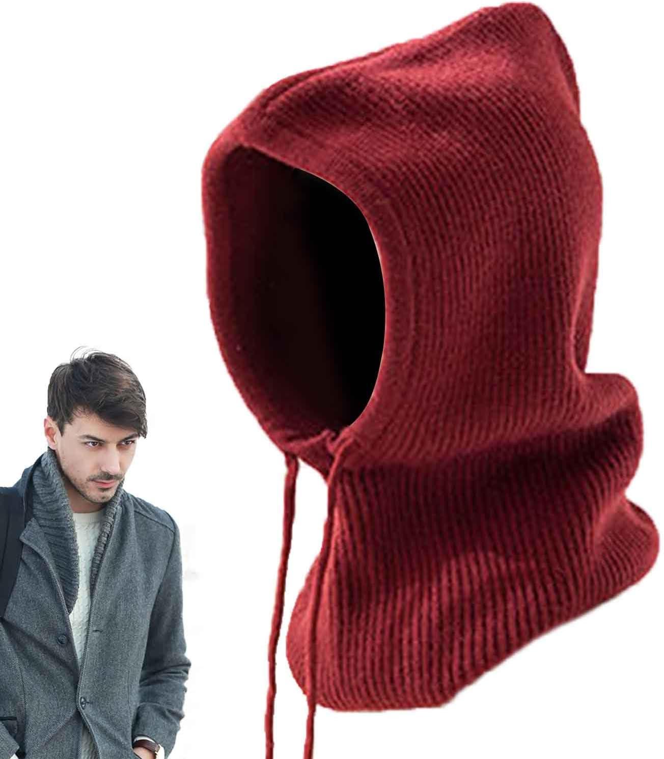 imageCouverture faciale complte de Ski dhiver Couverture de Ski CoupeVent Chapeau Bonnet en dtresse avec CacheCou tricot Extensible et Respirant pour la Course Le Patinage et Le vloBordeaux