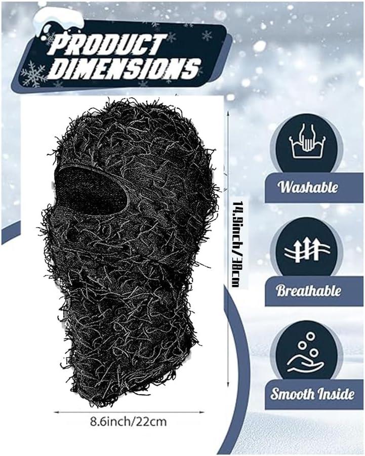 imageMasque de Ski en Dtresse Intgral Tricot Fuzzy Yeat Shiesty Masque de Dtresse pour Femmes Facile Utiliser GrisBlanc