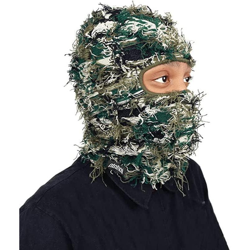 imageCagoule en dtresse Tricot Masque de Ski intgral Masque de dtresse Tendance Taille Unique pour lhiver CoupeVent CacheCou pour Homme et Femme12