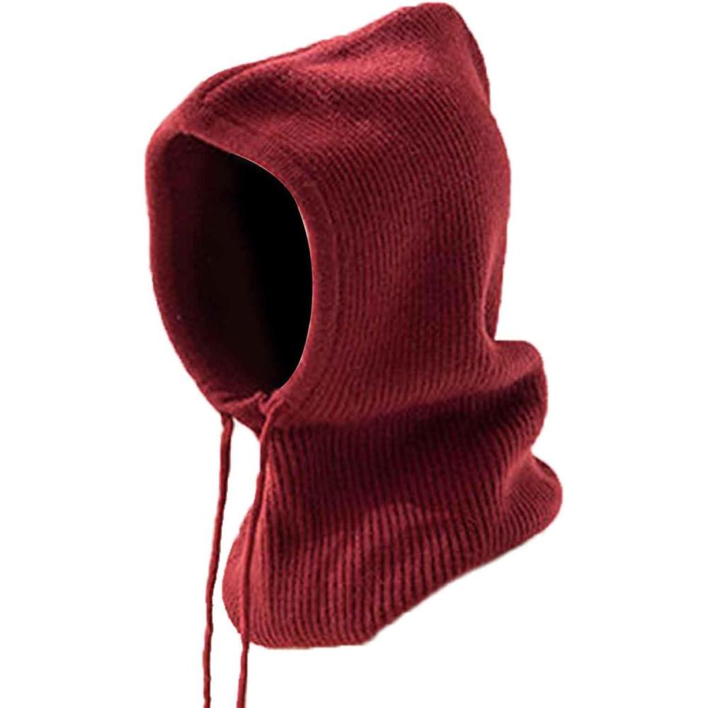 imageCouverture faciale complte de Ski dhiver Couverture de Ski CoupeVent Chapeau Bonnet en dtresse avec CacheCou tricot Extensible et Respirant pour la Course Le Patinage et Le vloBordeaux