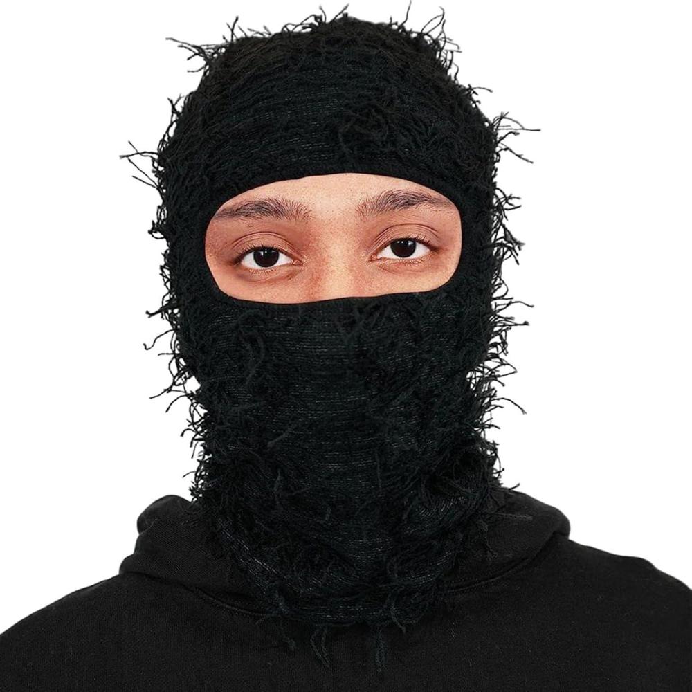 imageYeat Shiesty Distress Cover Masque de ski intgral antipoussire coupevent tricot Taille uniqueNoir