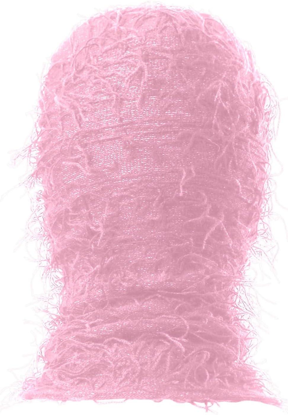 imageSki en DTresse 20 Couleurs Tricot Plein Visage Chapeaux dhiver sans DMangeaisons pour Hommes Femmes Polaire Doubl Doux Chaud Chapeau Bas Bonnet Casquette Cowboys Chapeau FeutreRose