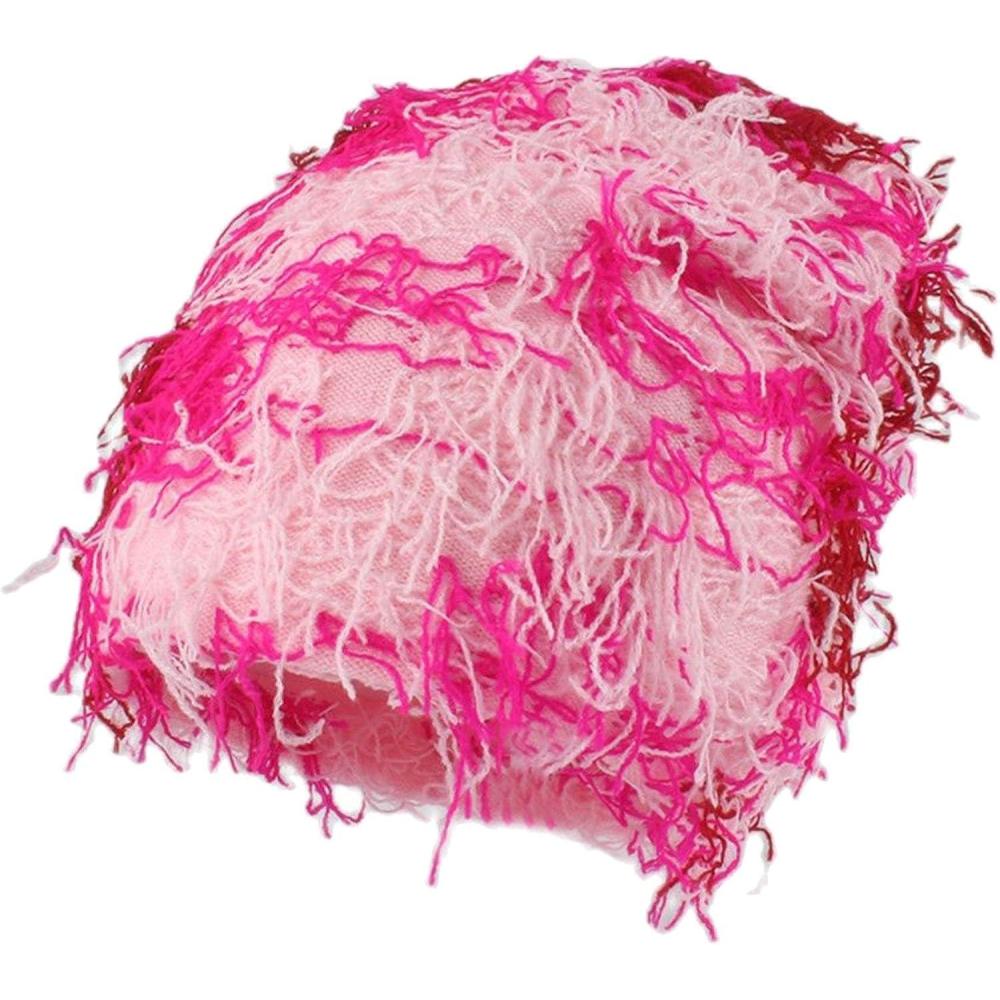 image:imageGnrique Bonnet Casquette Homme Chapeau en Laine tricot en dtresseChapeau dhiver PelucheLaine pais et Chaudde Neige pour Femmestricot de Ski Plein airRose