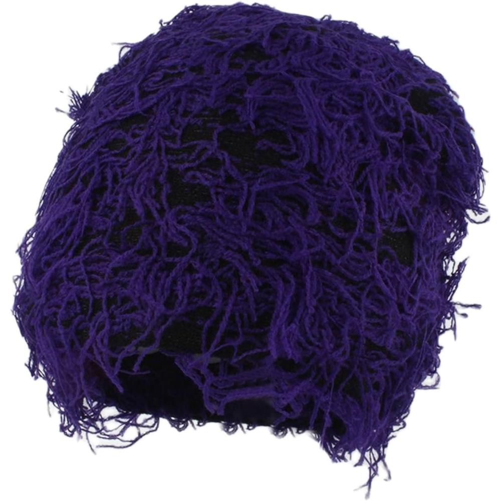 image:imageGnrique Bonnet Casquette Homme Chapeau en Laine tricot en dtresseChapeau dhiver PelucheLaine pais et Chaudde Neige pour Femmestricot de Ski Plein airViolet