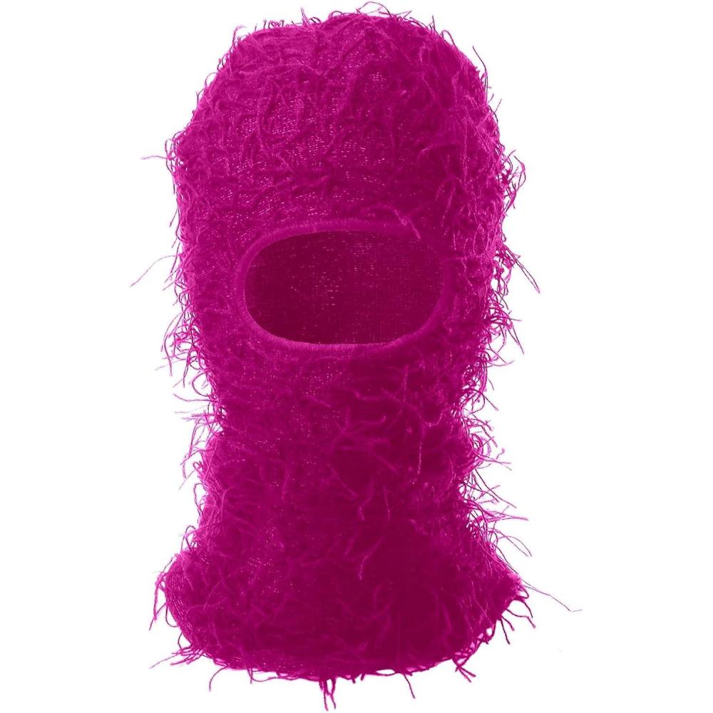 imageSki en DTresse 20 Couleurs Tricot Plein Visage Chapeaux dhiver sans DMangeaisons pour Hommes Femmes Polaire Doubl Doux Chaud Chapeau Bas Bonnet Casquette Cowboys Chapeau FeutreRose vif