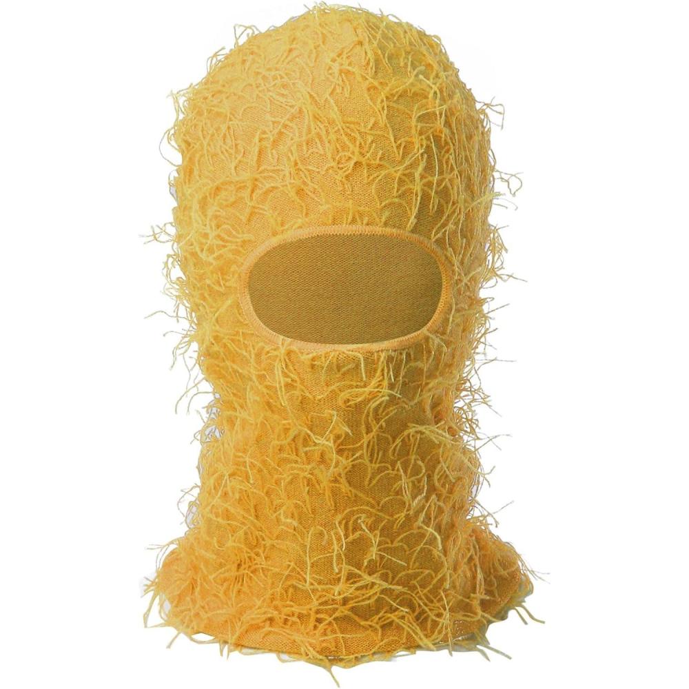 image:imageCagoule coupevent coupevent pour homme et femme chapeau tricot accessoire de costume cagoule en dtresse pour le skiJaune