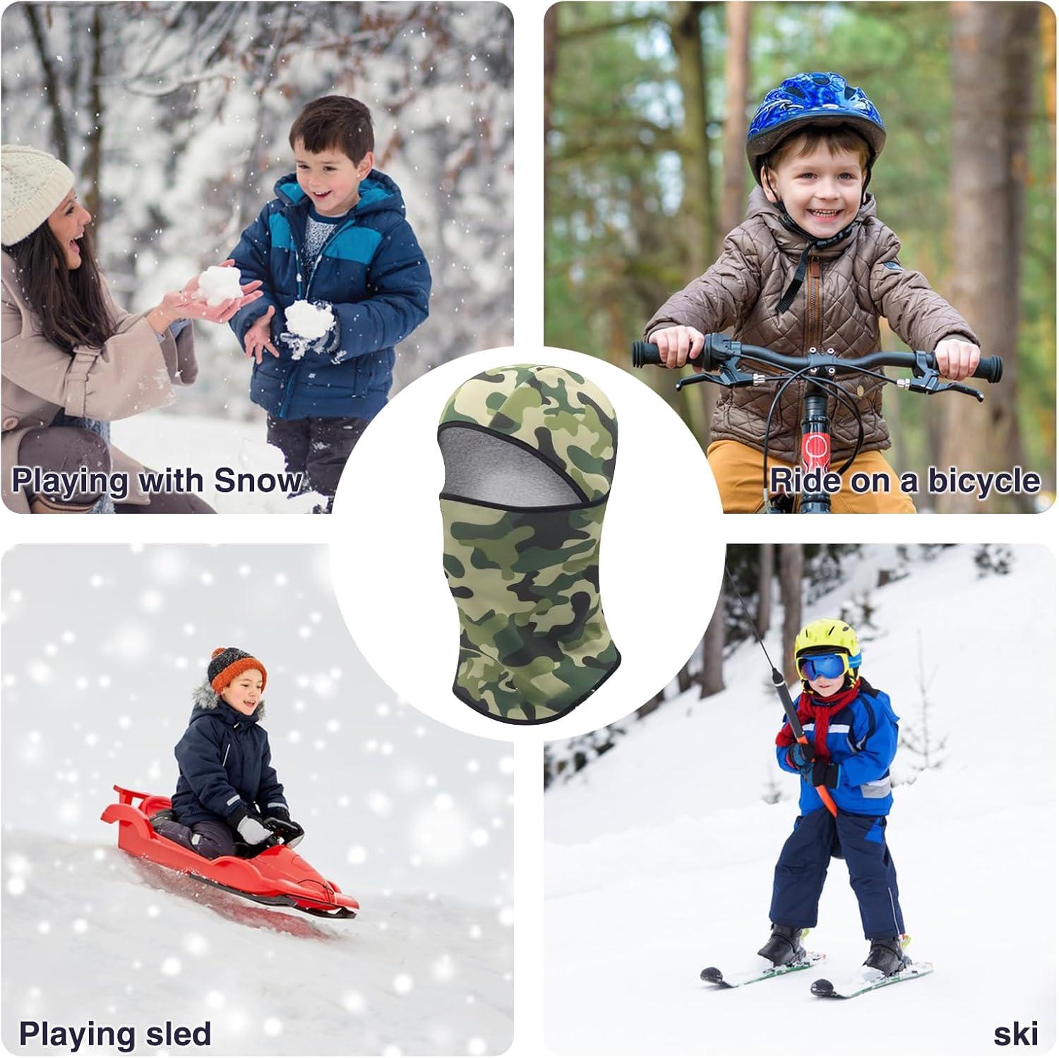 image:imageFadcaer Cagoule Masque de Ski Enfant Cagoule dhiver pour Enfant Chaud Cagoule Balaclava Cagoule CoupeVent Masque de Ski Thermique Hiver Cagoule ChaudeCamouflage E