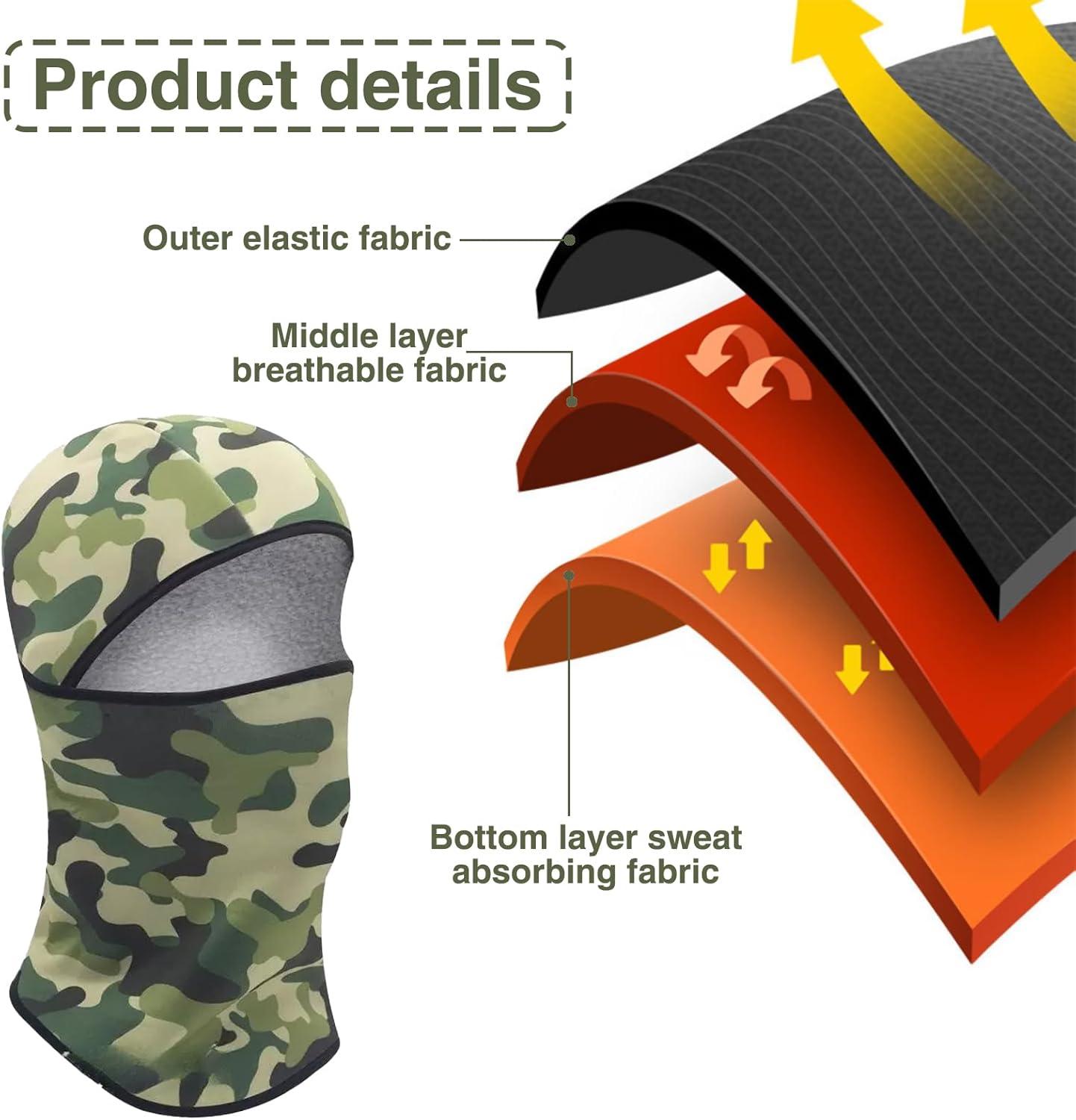 image:imageFadcaer Cagoule Masque de Ski Enfant Cagoule dhiver pour Enfant Chaud Cagoule Balaclava Cagoule CoupeVent Masque de Ski Thermique Hiver Cagoule ChaudeCamouflage E