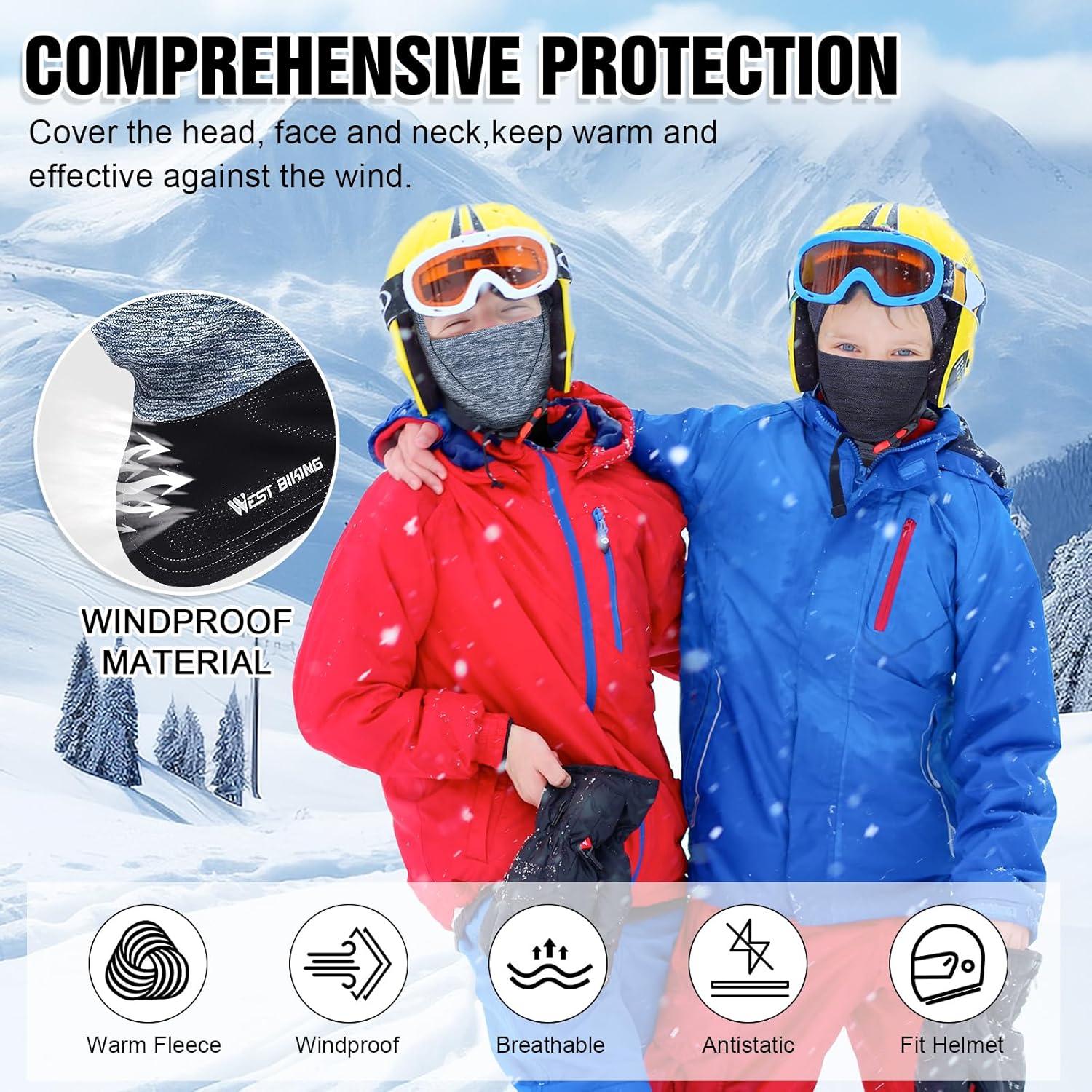 image:imageCagoule dhiver Thermique pour Enfants 613Ans Multifonction Coupe Masque de Ski Cyclisme Casquette Bonnet Chapeau avec CacheCou pour Garons et Filles Sports dhiver en Plein AirRose