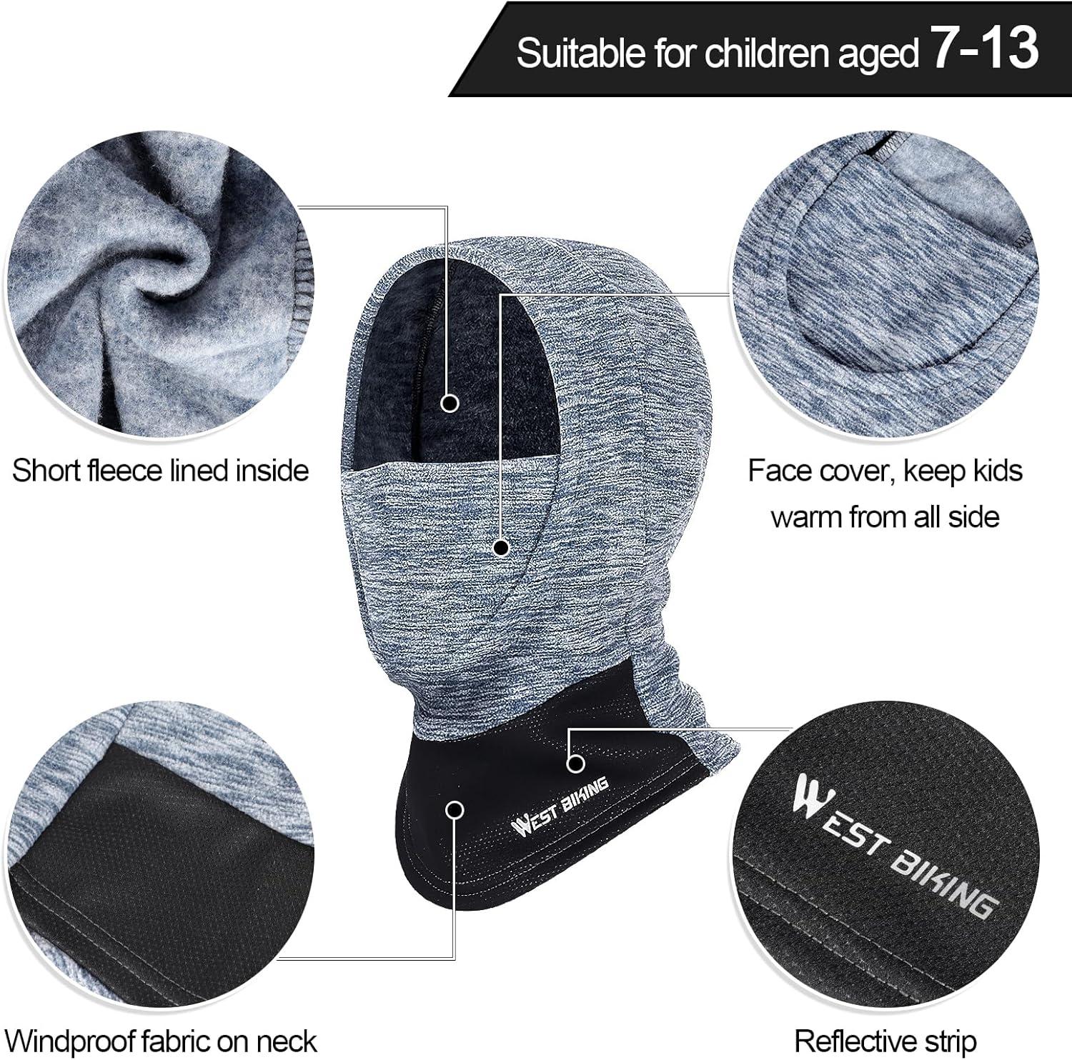 image:imageCagoule dhiver Thermique pour Enfants 613Ans Multifonction Coupe Masque de Ski Cyclisme Casquette Bonnet Chapeau avec CacheCou pour Garons et Filles Sports dhiver en Plein AirRose
