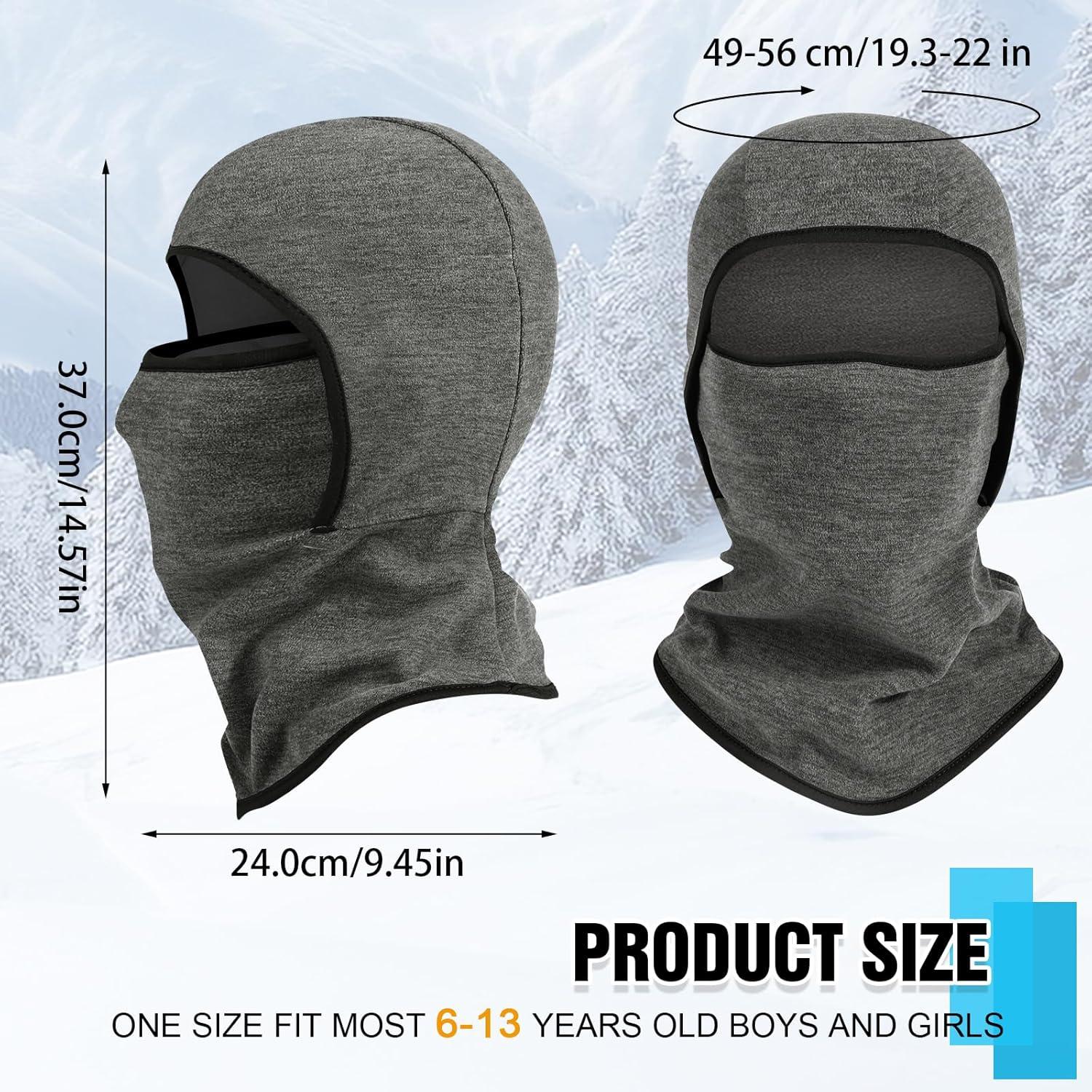 image:imageCagoule dhiver Thermique pour Enfants 614 Ans Multifonction CoupeVent Masque de Ski Bonnet de Cyclisme avec CacheCou Casquette Chapeau pour Garons et Filles Sports dhiver en Plein AirBleu royal