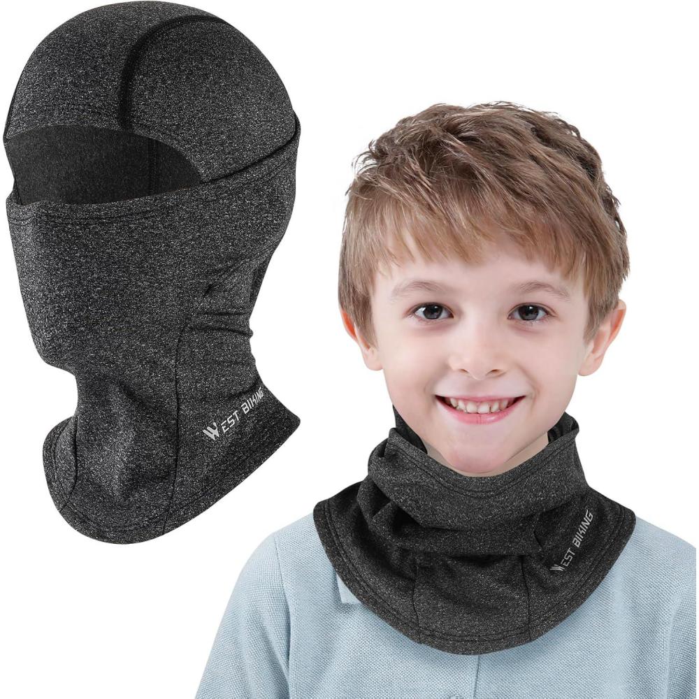image:imageICOCOPRO Cagoule dhiver chaude pour enfant coupevent masque de ski pour garons et filles taille uniqueGris
