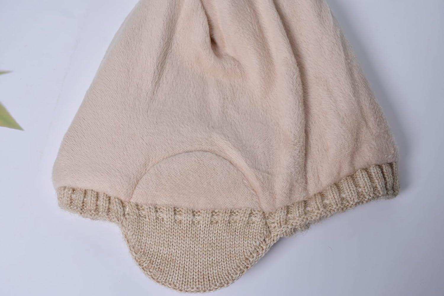 image:imageYAMEE Bonnets Tricoter Hommes avec CacheOreilles ChaudBonnets Slouch Beanie Hommes Peluche DouxChapeau dhiver Femme Bonnet Tricot CoupeVentSki Hiver Chapeaux Unisexe pour Activit de Plain AirBeige