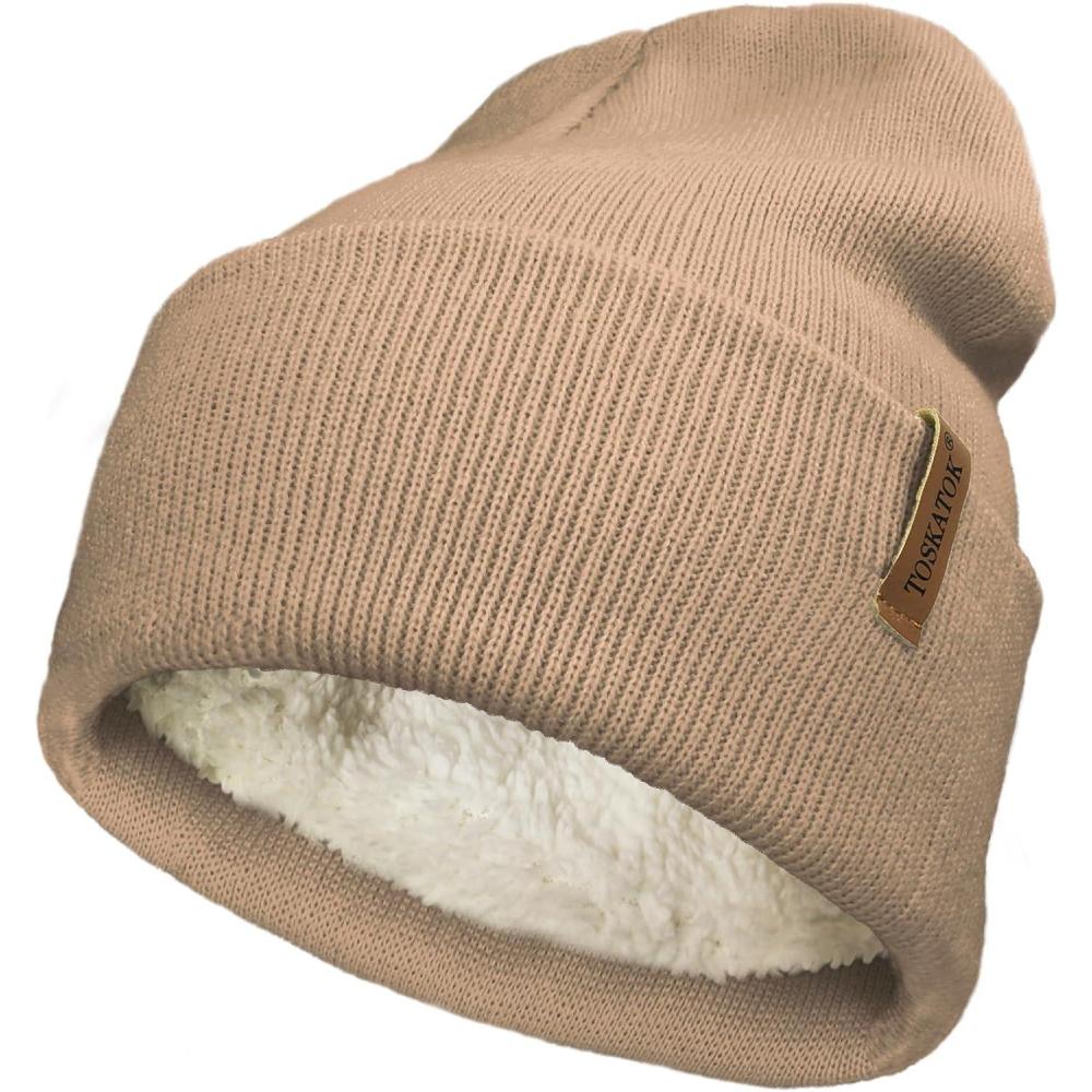 image:imageTOSKATOK Bonnet en Tricot dhiver Doux et Chaud Unisexe pour Femme et Homme avec Doublure en Polaire Thermique Douce Taille UniqueCHAMEAU