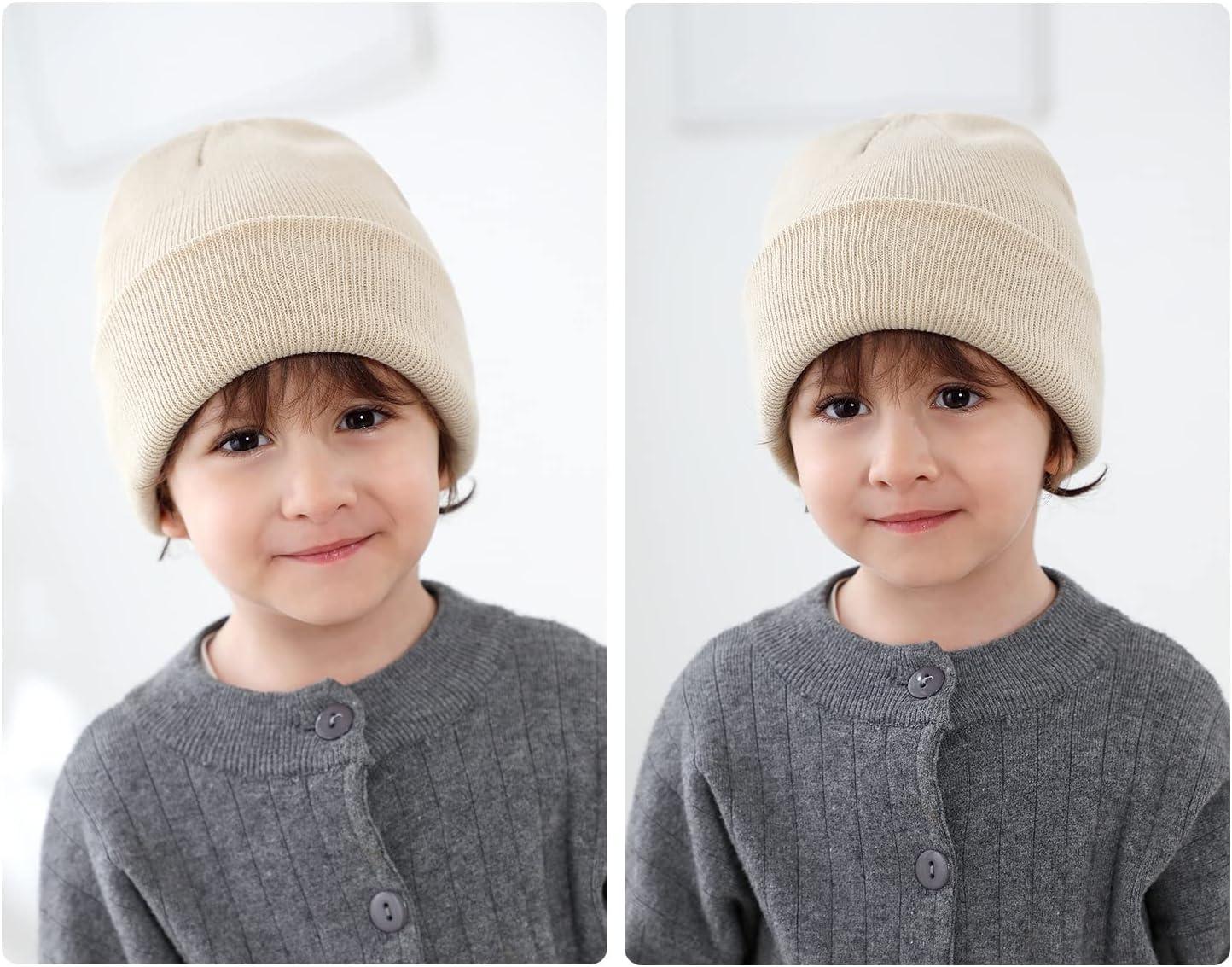 image:imageBonnet dhiver pour bb et enfant Tricot doux Unisexe Pour bb garon et fille de 3 mois 6 ansOrange 01