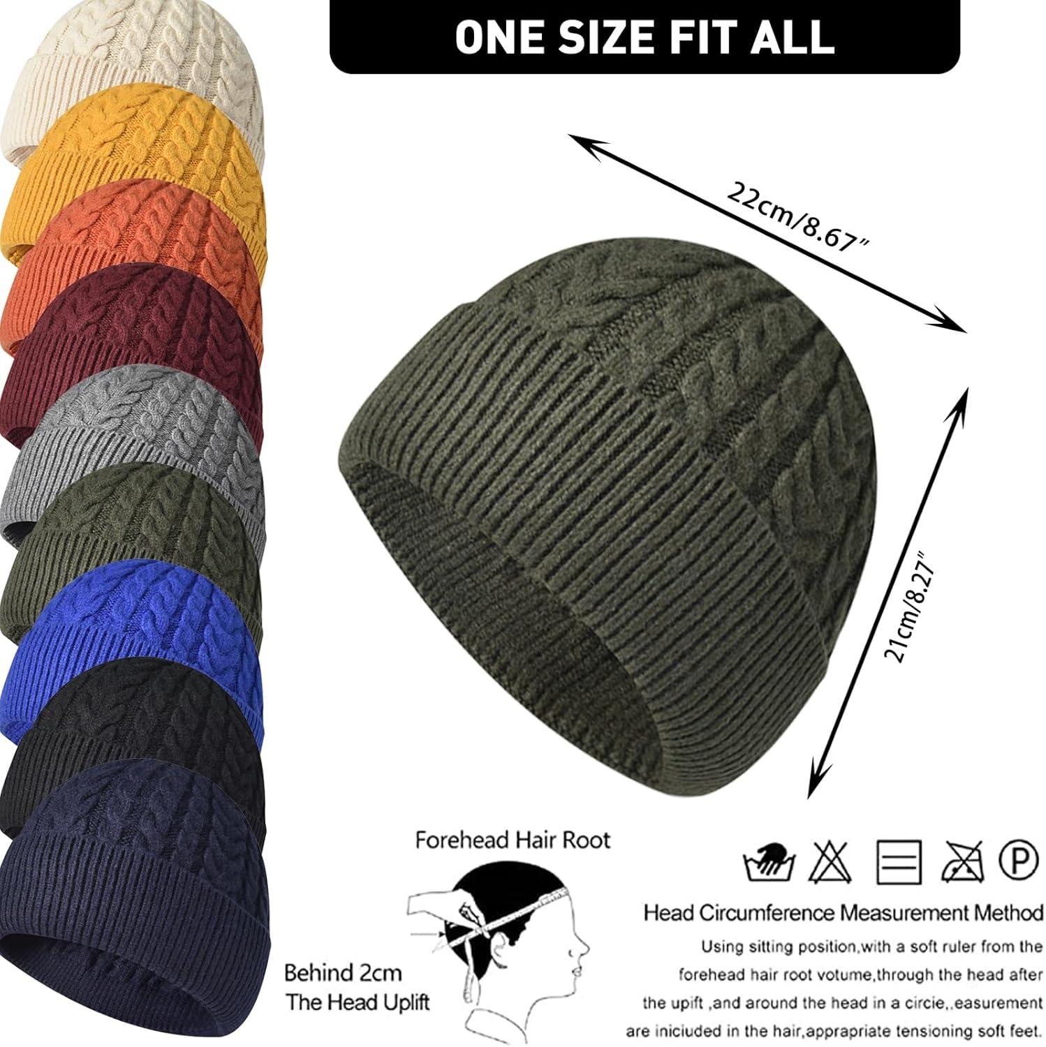 image:imageEnwokran Bonnet dhiver Tricot pour Femme Unisexe Mlange Premium Chaud et Respirant Doux Extensible Revers Chapeau Idal pour lAutomne et lHiverVert militaire