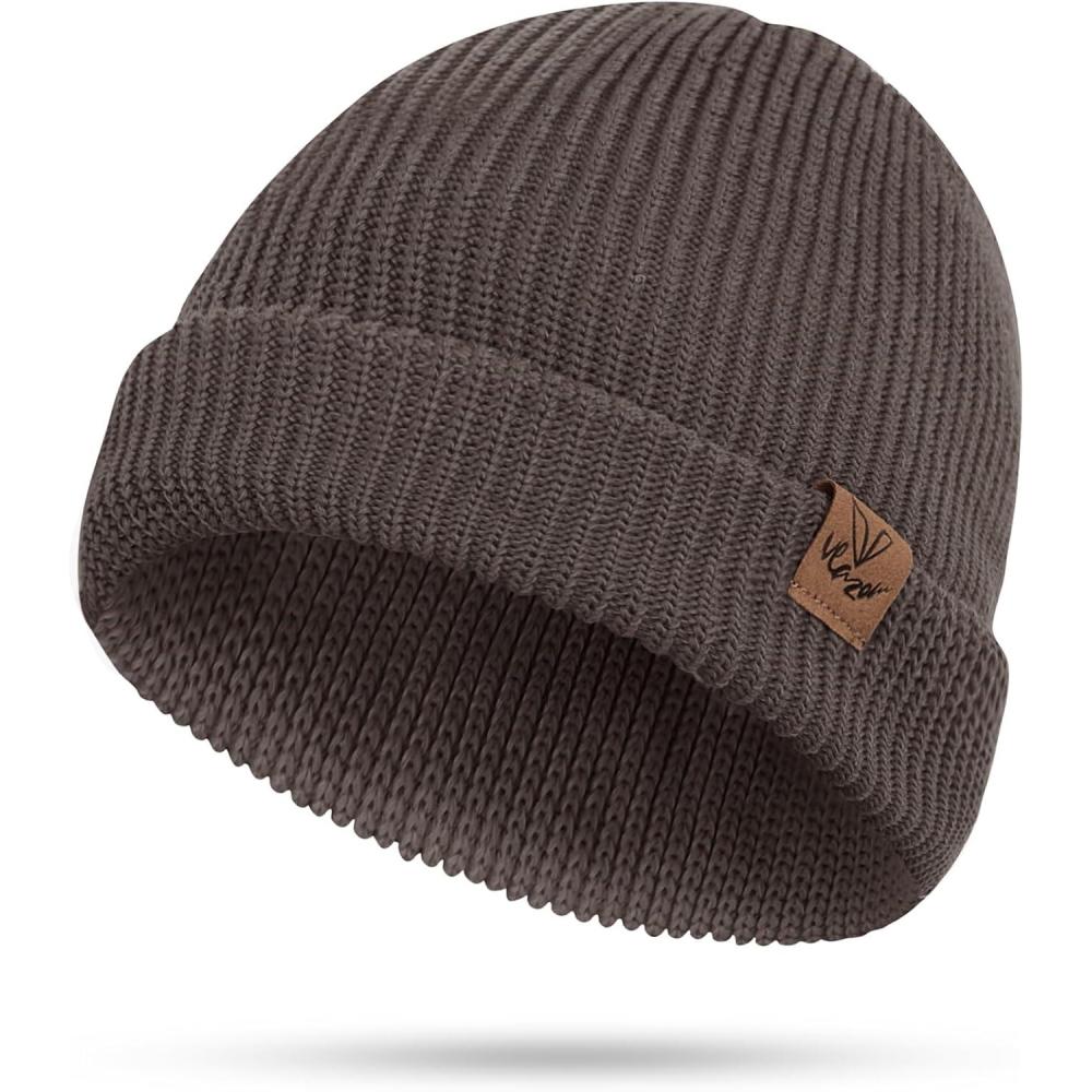image:imageVlazom Bonnet Femme lgant Bonnet en Tricot dhiver Unisexe  Large Coupe Lger Confortable RespiranteKaki