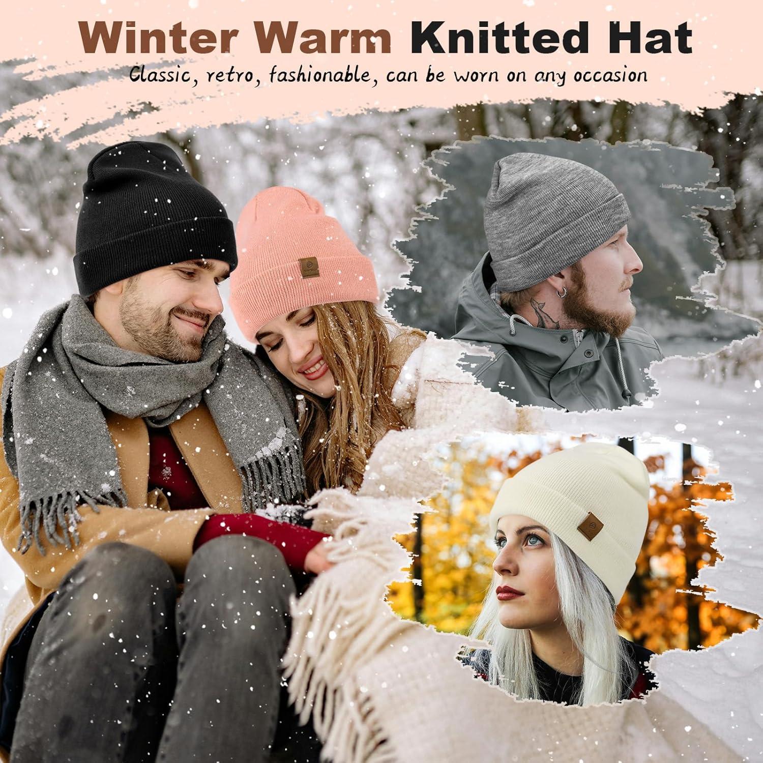 image:imageBonnets pour hommes bonnets pour femmes coupevent et chaud bonnet tricot revers avec tte de mort unisexe chapeau dautomne et dhiverRose