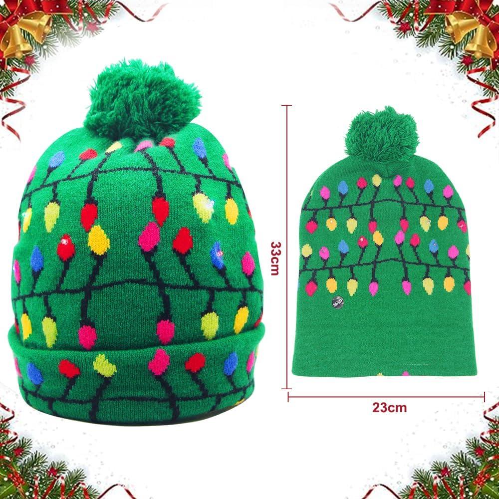 image:imageFengyang Bonnet Noel Lumineux Bonnet Nol Bonnet en Tricot pour Unisex Costume Dcoration de Nol Chapeau du pre Nol Adultes pour Femme Homme pour Fte de Nol et RveillonsB