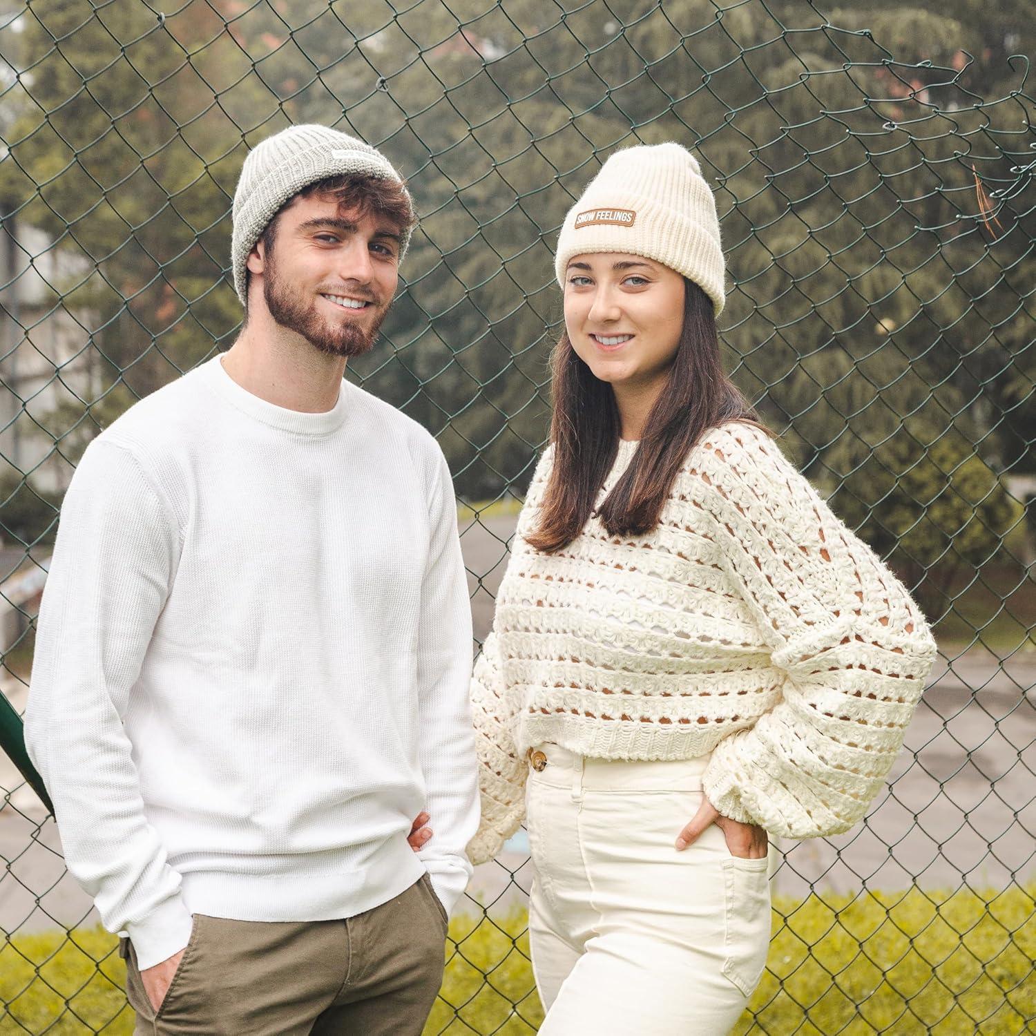 image:imagefisura Bonnet dhiver unisexe avec message original bonnet revers doux et confortable pour femme et homme Taille unique ide cadeau amusante et originale pour les jours froidsAujourdhui Gris