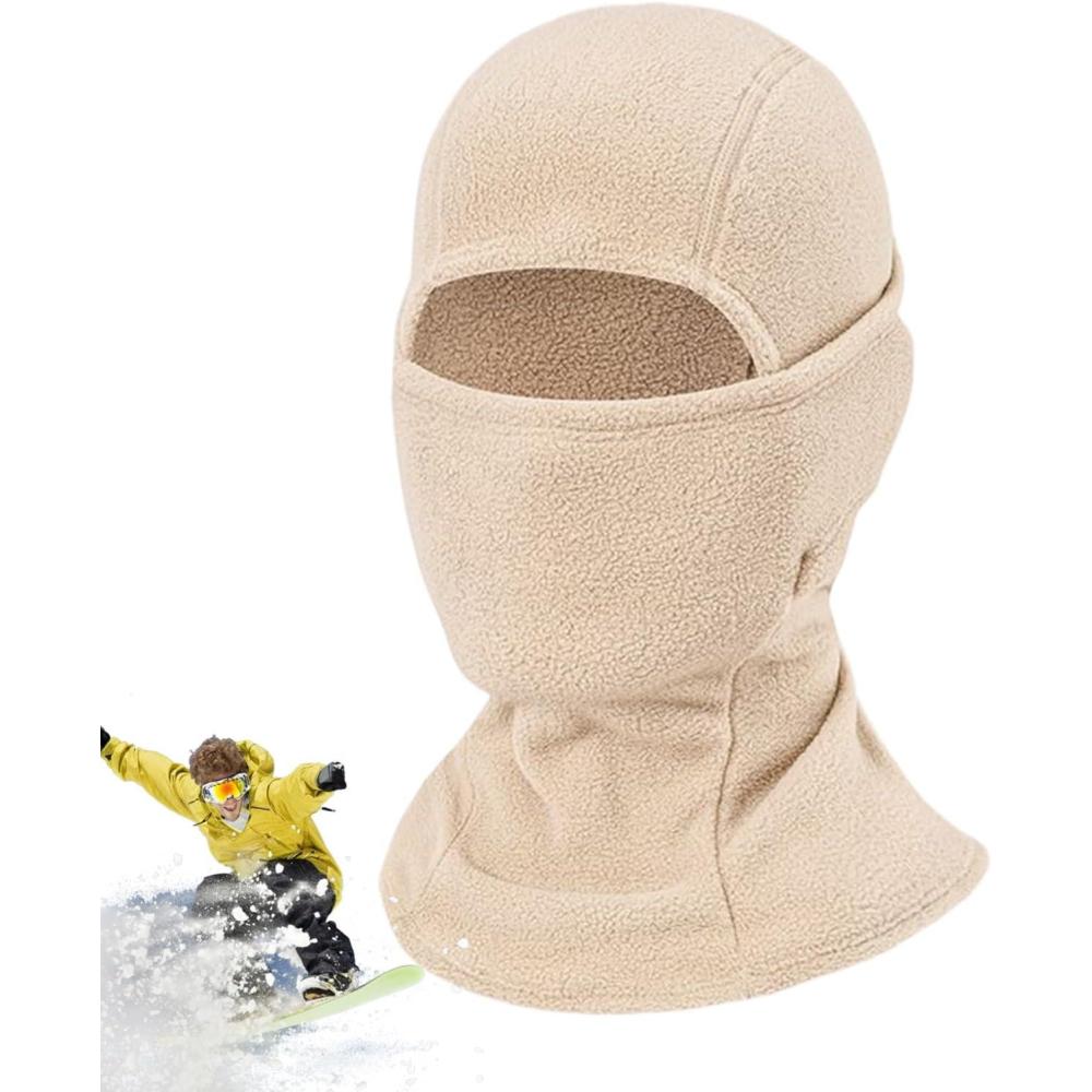 image:imageMasque de ski Cachecou avec capuche pour temps froid Masque de protection du visage thermique en polaire Pour hommes et femmes Snowboard Travail Ski Randonne Travail Conduite VoyageAbricot