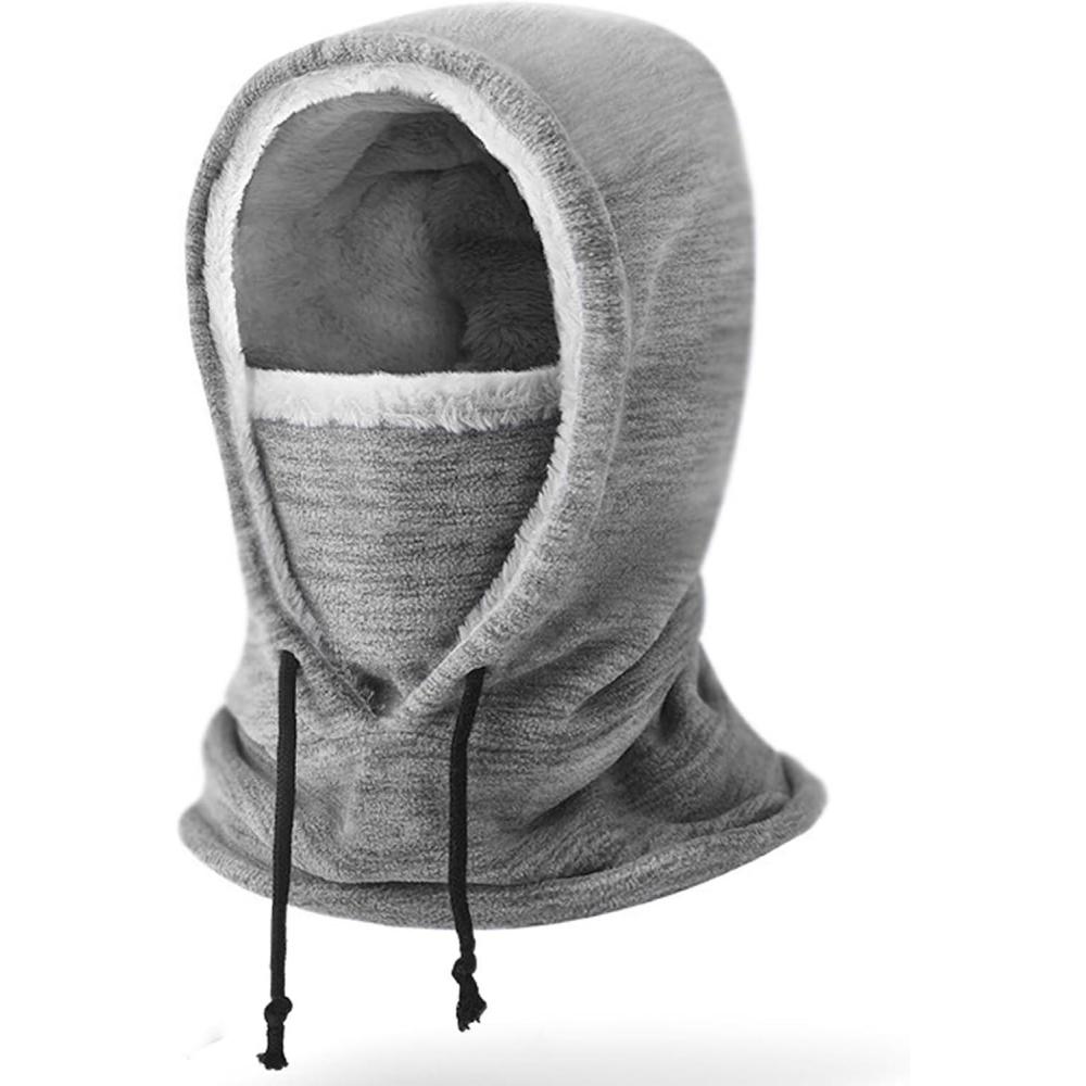 image:imageCagoule Balaclava Polaire Hiver pour Femme Homme Thermique Respirant Multifonction Masque de Ski Capuchon Chaud Chapeau Cache Cou Couvre Visage pour Ski Cyclisme Moto RandonneGris Clair