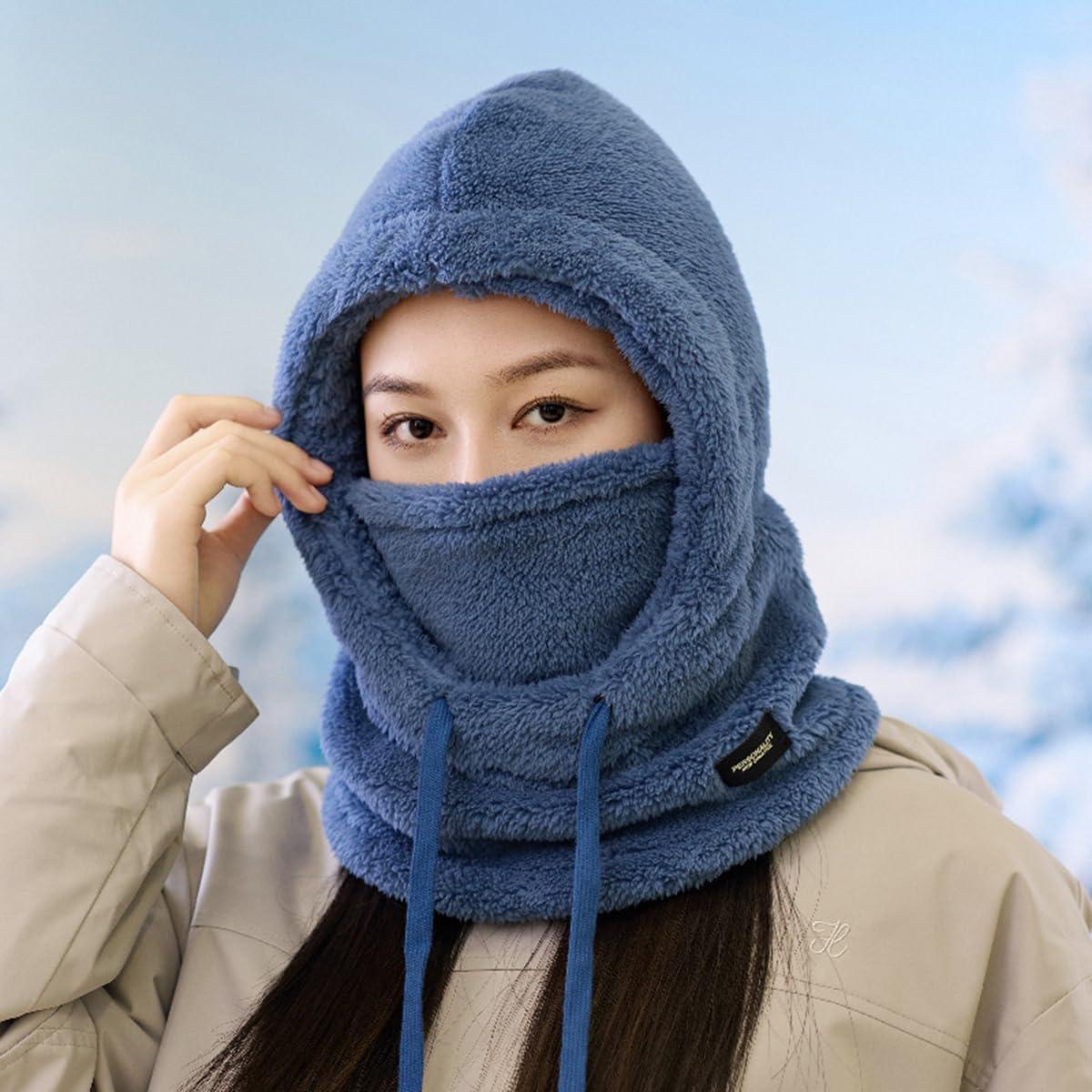 image:imageMasque de ski capuche coupevent en polaire pour homme et femmeNoir