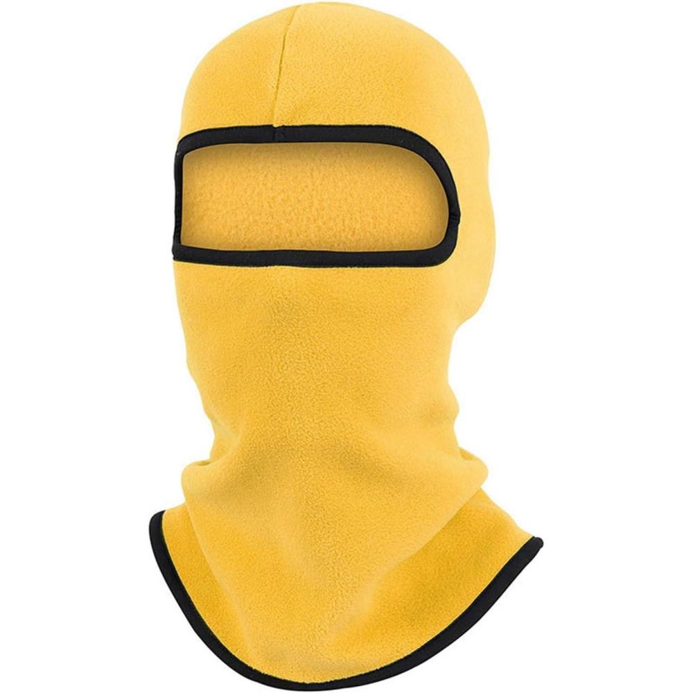 image:imageCagoule dhiver multifonction coupevent en polaire chaude pour homme  Masque de ski confortable  Pour lextrieur la course le ski le cyclismeO jaune