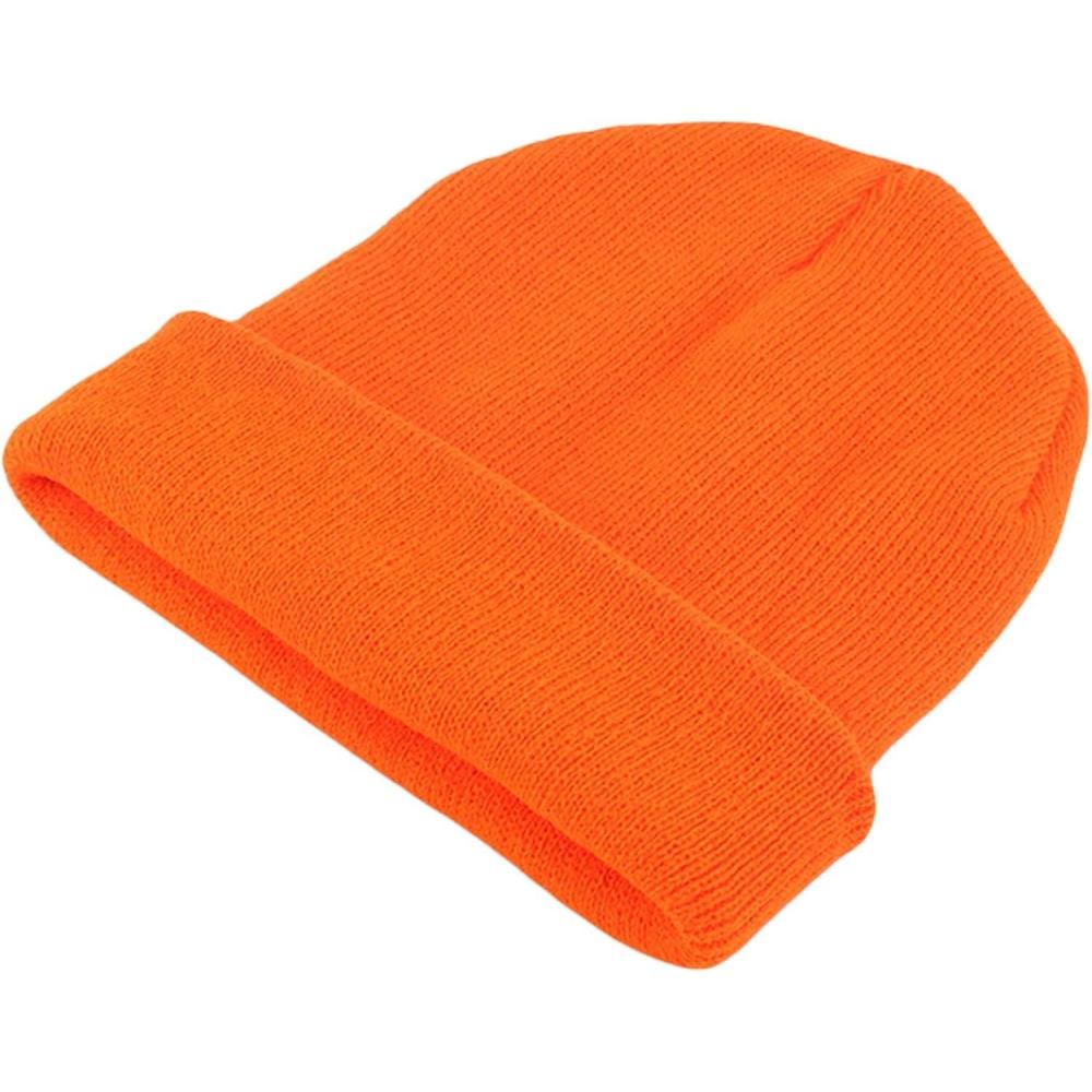 image:imageBonnet dhiver Unisexe Orange Vif Style Classique Tricot