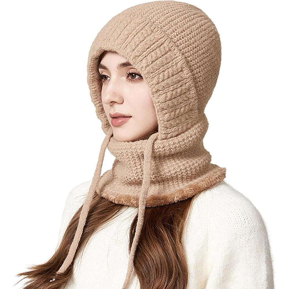 image:imageBalaclava Chapeau Femme Multifonction Cagoule Masque de Ski Hiver Chaud CoupeVent Masques Polaire Chapeau pour Hiver Temps Froid Ski Outdoor Moto Montagne Camping RandonneKaki
