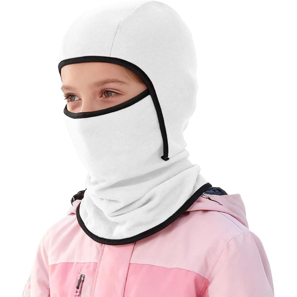 image:imageGenerisch Cagoule dhiver multifonction coupevent polaire chaude masque de ski cyclisme masque facial sous le casque cagoule bonnet avec cachecou pour garons filles hiver sports de plein airO blanc