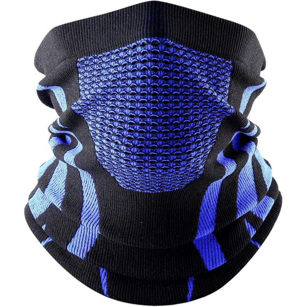 image:imageWTACTFUL 12Pcs Cache Cou Moto Respirant Cache Col Homme Hiver Tour de Cou Chaud Temps Froid Cache Cou Cagoule de ski CoupeVent Pour Course pied Snowboard VloBleu