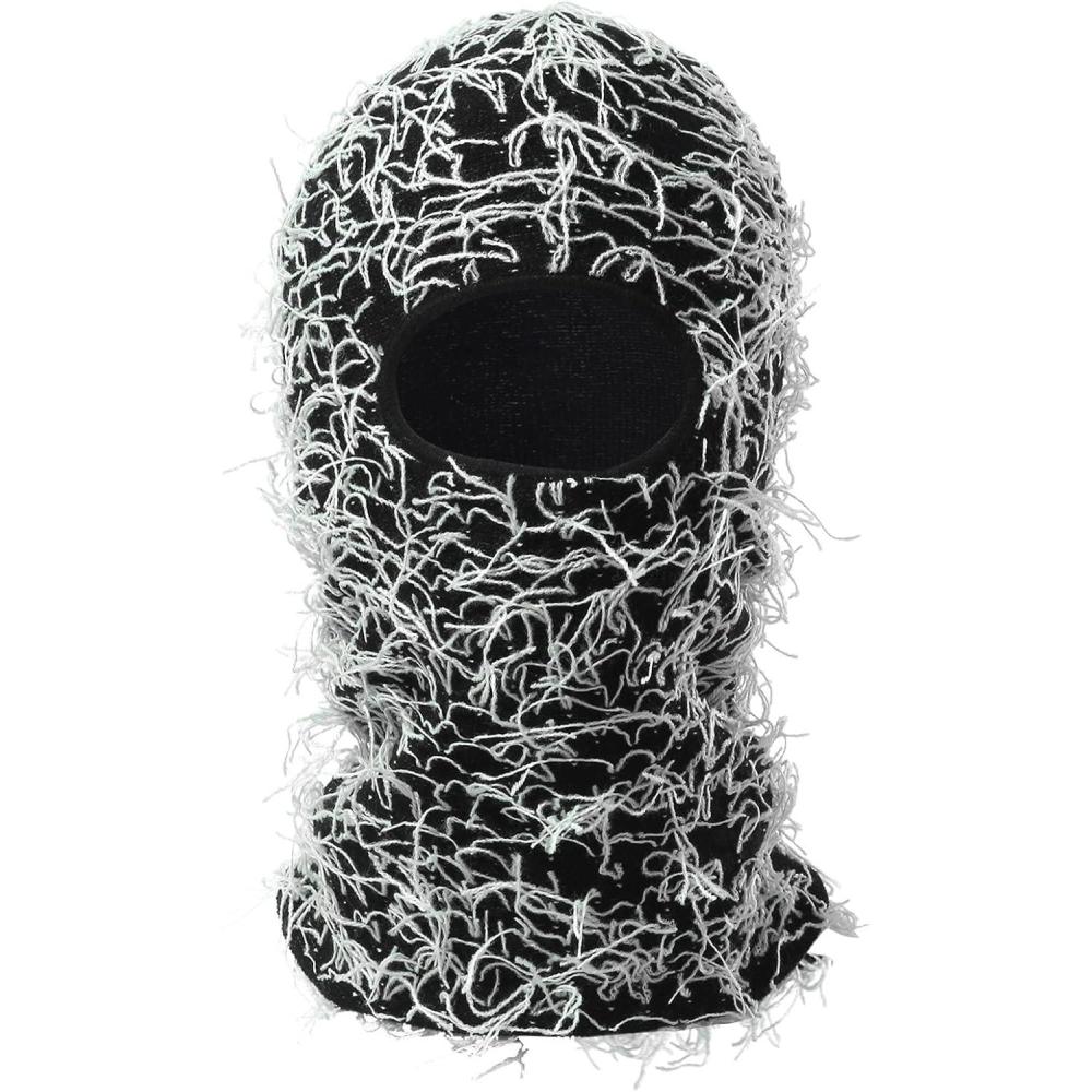 image:imageCagoule Homme HiverCagoule Ski FemmeSki en dtresse 20 Couleurs tricot Plein Visage Chapeaux dhiver sans dmangeaisons Polaire doubl Doux Chaud Tricot Chapeau Ski Bas BonnetWH1