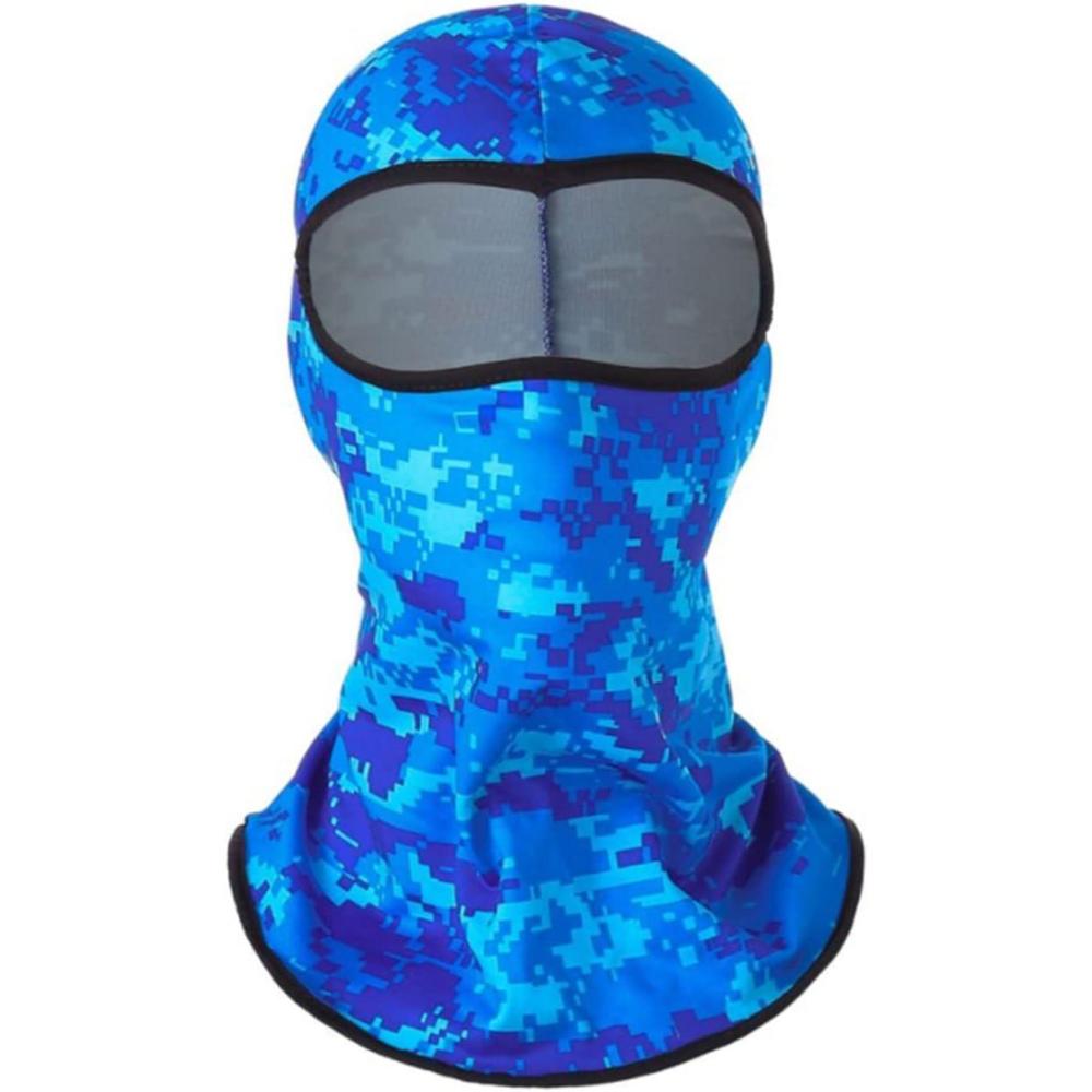 image:imageCagoule  Masque facial respirant lger pour ski moto course et cyclisme  Cagoule multifonction  Unisexe Homme Femme Enfant Garon FillesPixels bleus