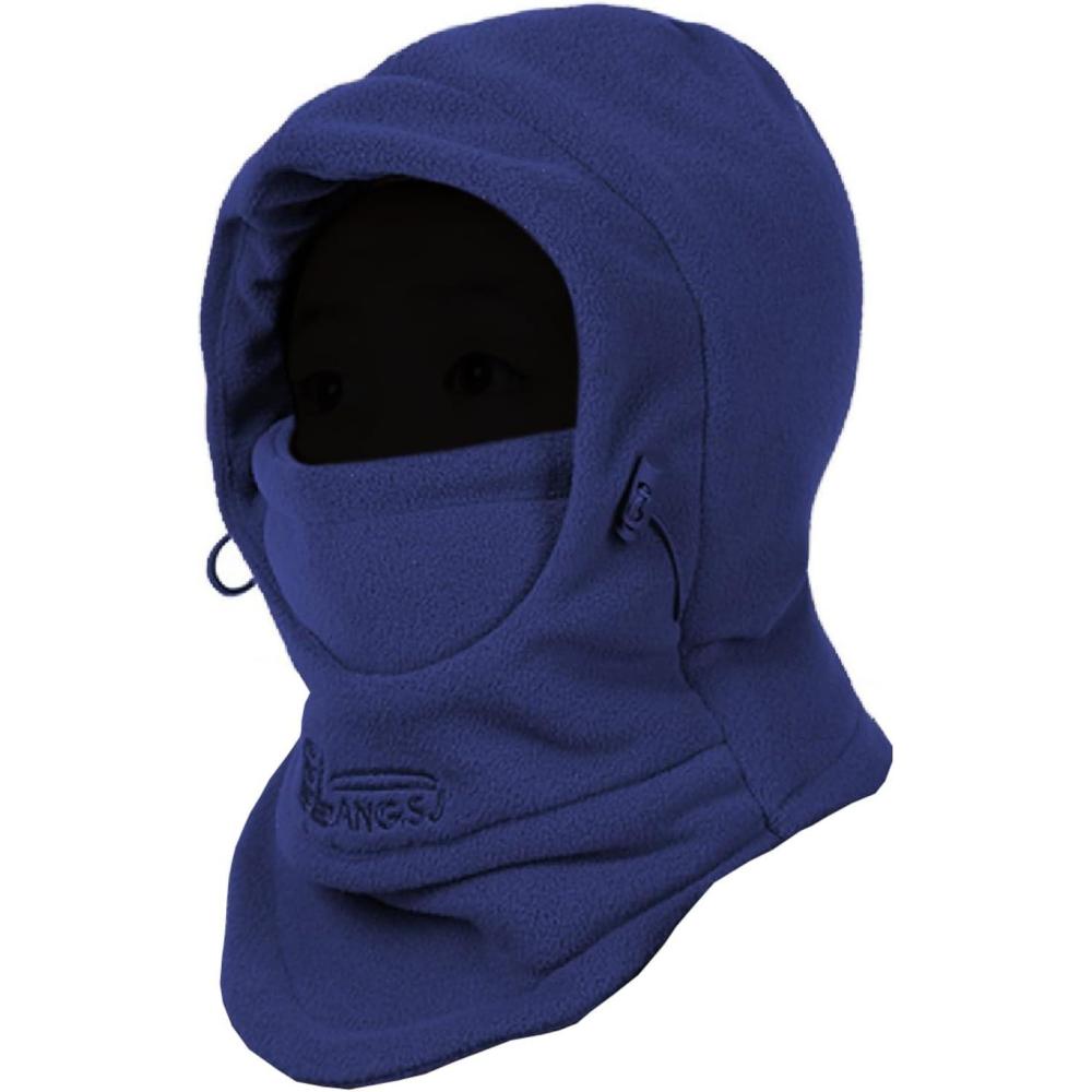 image:imageTRIWONDER Cagoule Polaire Enfant Hiver Tour de Cou Chapeau Ski Cache Cou Bonnet charpe Balaclava Chaud CoupeVent pour Garon Fille Sport SnowboardBleu marin