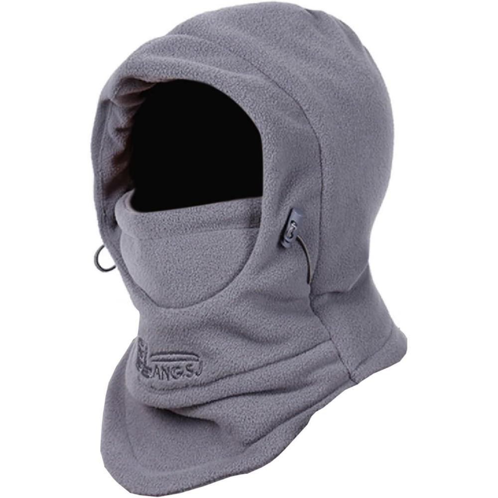 image:imageTRIWONDER Cagoule Polaire Enfant Hiver Tour de Cou Chapeau Ski Cache Cou Bonnet charpe Balaclava Chaud CoupeVent pour Garon Fille Sport SnowboardGris