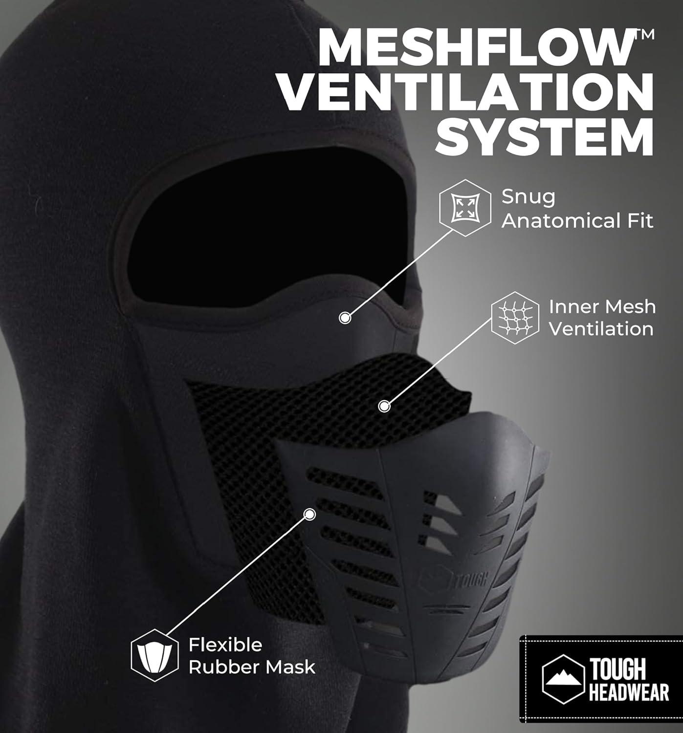 image:imageTough Headwear Masque de Ski Cagoule Robuste avec CouvreChefNoir