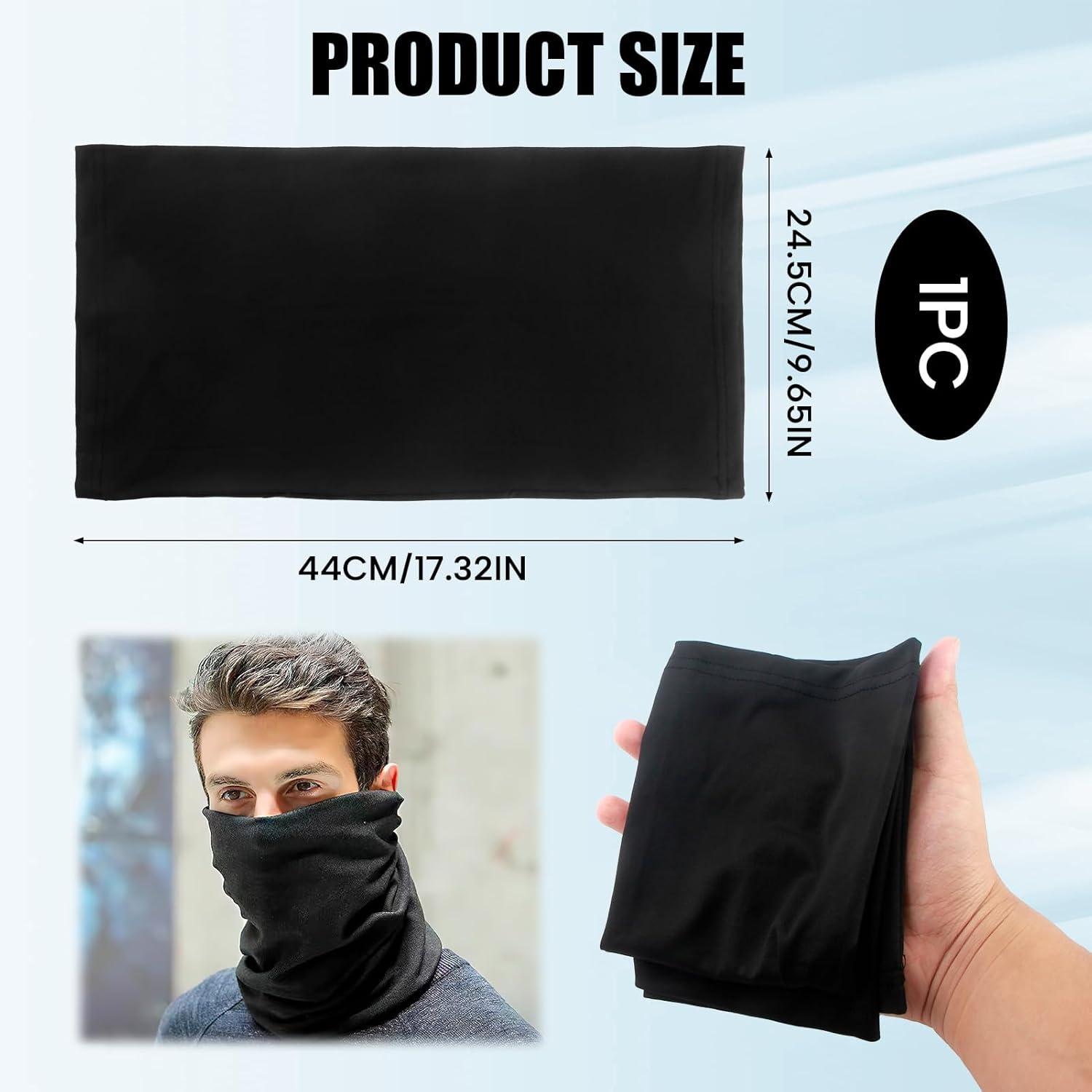 image:imageCachecou Thermique en Polaire pour Hommes et Femmes AntiUV Tour de Cou Homme Femme Masque Cache Cou AntiSolaire Foulard extrieur Bandana pour MotoSnowboard et Sports dHiver Noir 45CM25CM