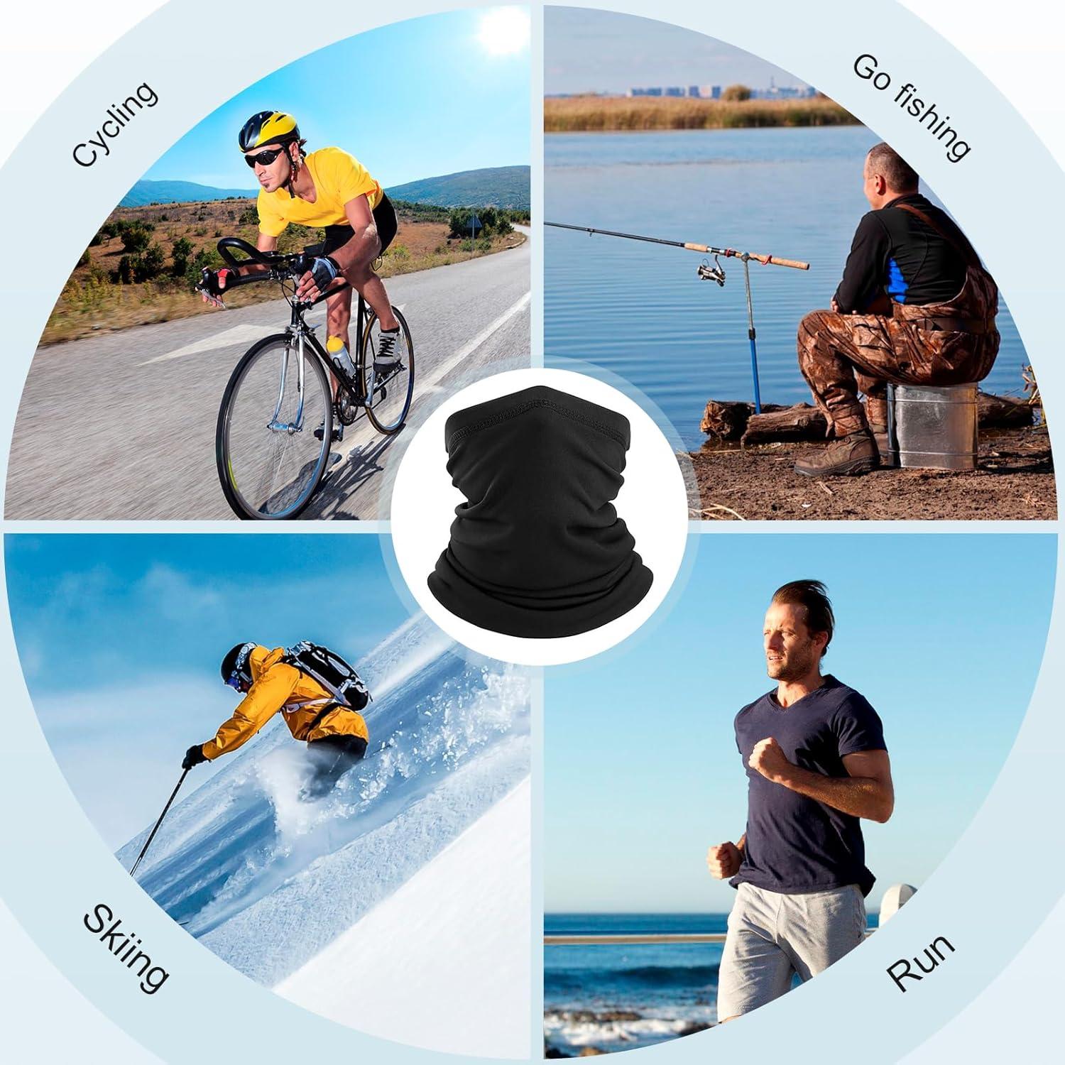 image:imageCachecou Thermique en Polaire pour Hommes et Femmes AntiUV Tour de Cou Homme Femme Masque Cache Cou AntiSolaire Foulard extrieur Bandana pour MotoSnowboard et Sports dHiver Noir 45CM25CM