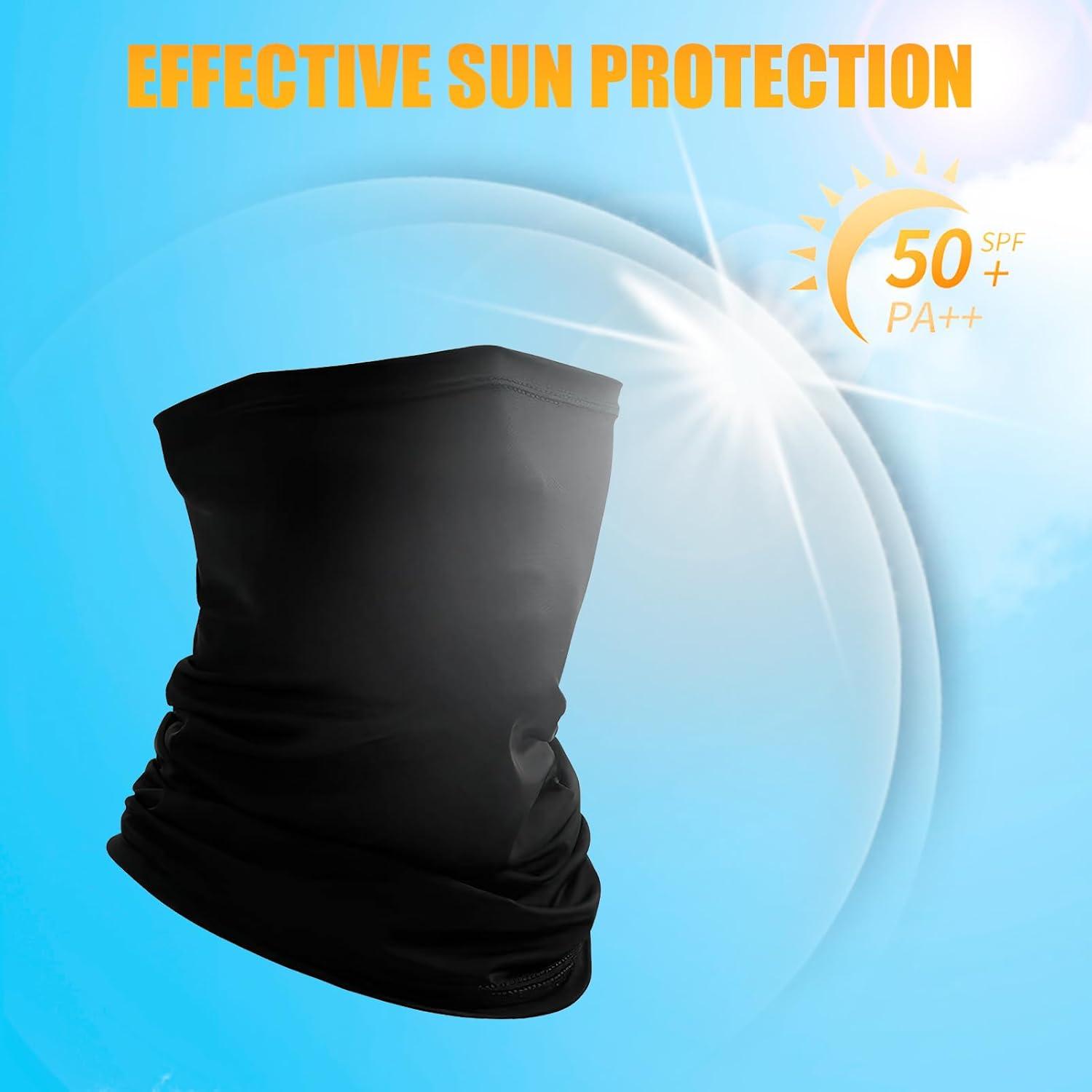 image:imageCachecou Thermique en Polaire pour Hommes et Femmes AntiUV Tour de Cou Homme Femme Masque Cache Cou AntiSolaire Foulard extrieur Bandana pour MotoSnowboard et Sports dHiver Noir 45CM25CM