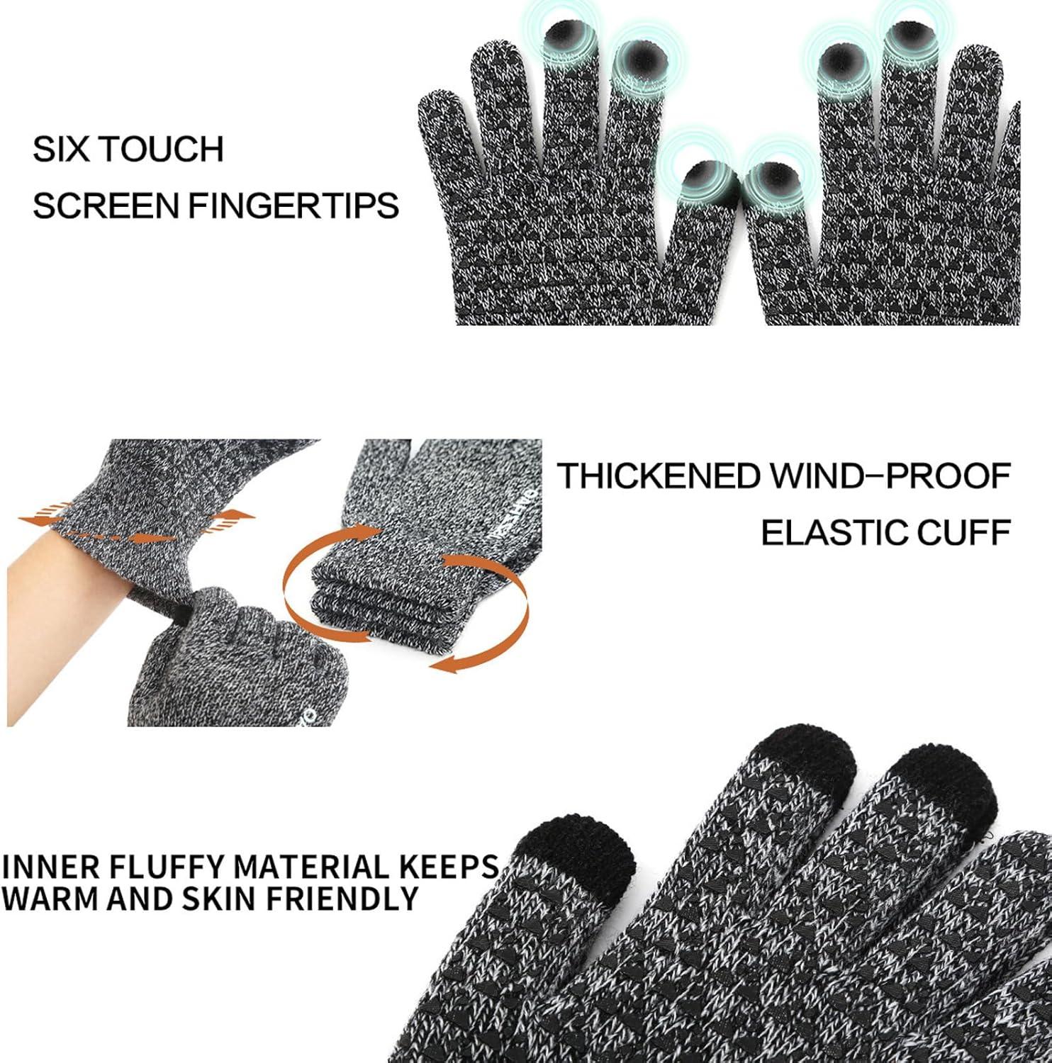 image:imagePacks Bonnet charpe et Gants Femme Homme Bonnet Hiver Echarpe Gants Tactiles avec Polaire Bonnets Tour de Cou Chaud Gant Tactile Tricots Ensemble Cache Cou Chapeaux dHiver Gris