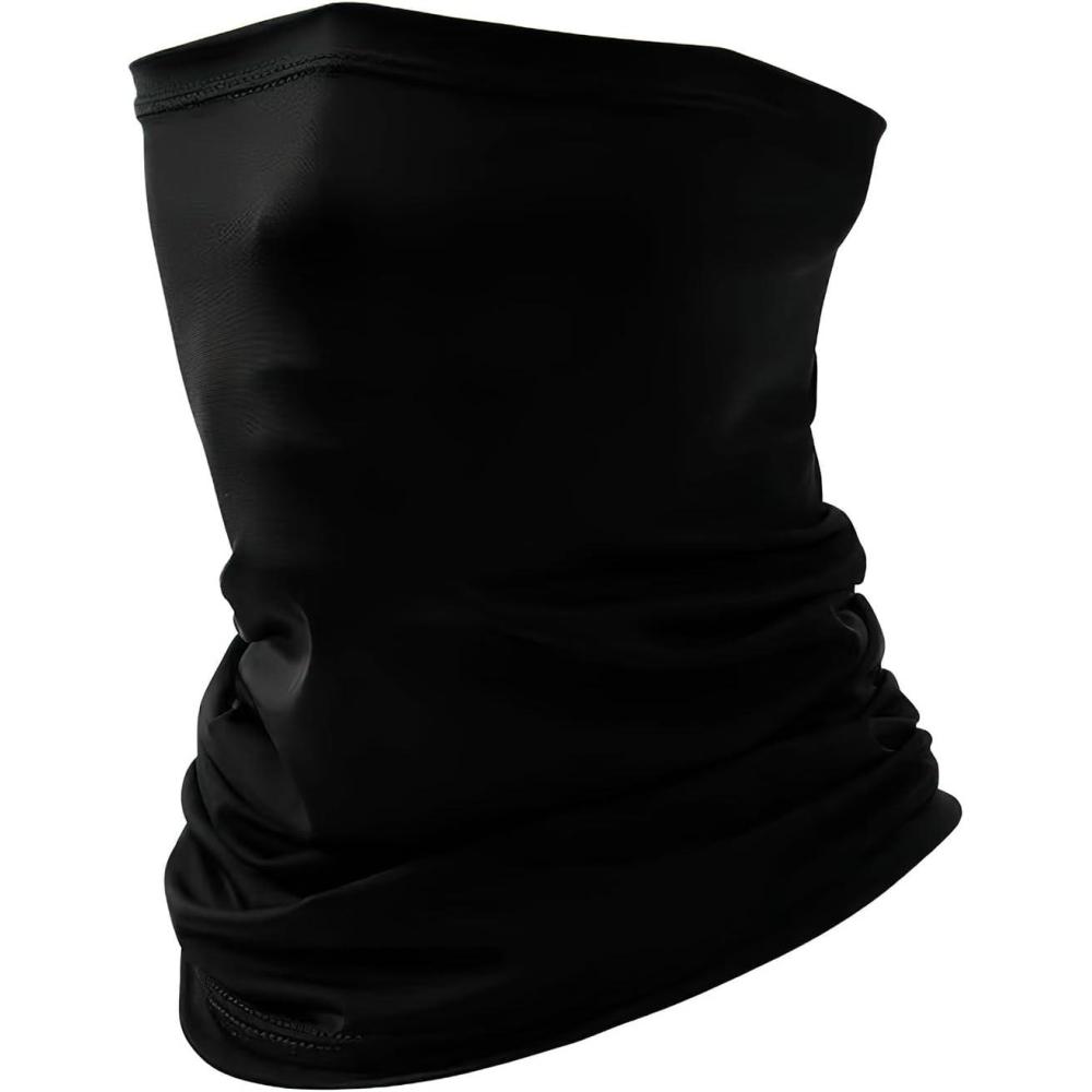 image:imageCachecou Thermique en Polaire pour Hommes et Femmes AntiUV Tour de Cou Homme Femme Masque Cache Cou AntiSolaire Foulard extrieur Bandana pour MotoSnowboard et Sports dHiver Noir 45CM25CM